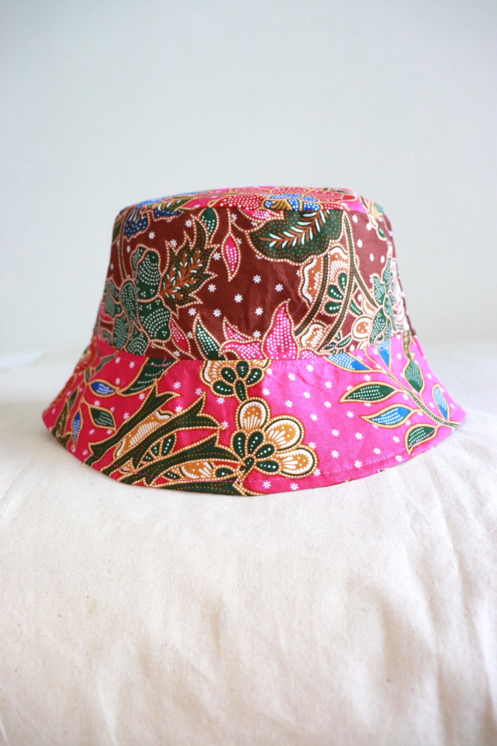 Patchwork Batik Bucket Hat Short Brim - Primrose