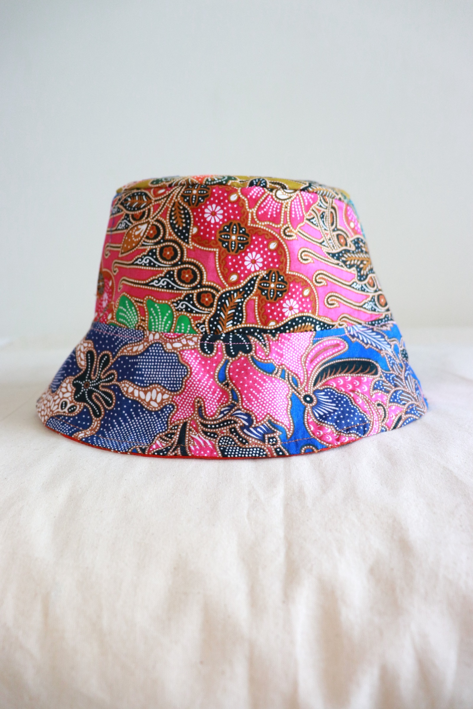 Patchwork Batik Bucket Hat Short Brim - Ava