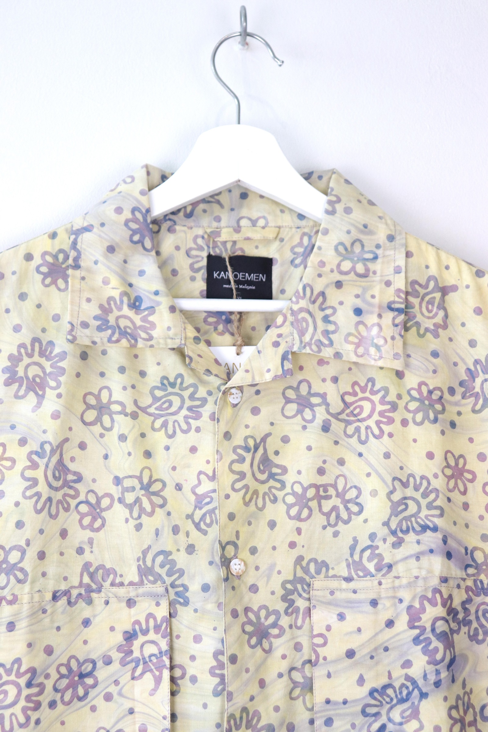 Men's Oversized Pockets Shirt - Strepsils [ Handmade Batik ] [ XL ]
