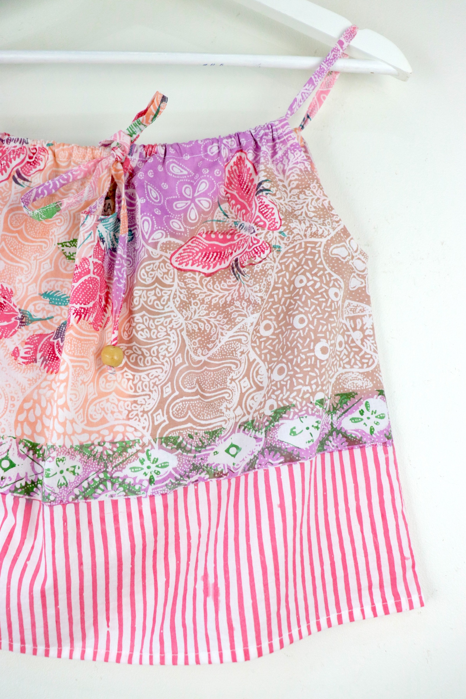 Getaway Batik Top - Strawberry Taffy [Handmade]