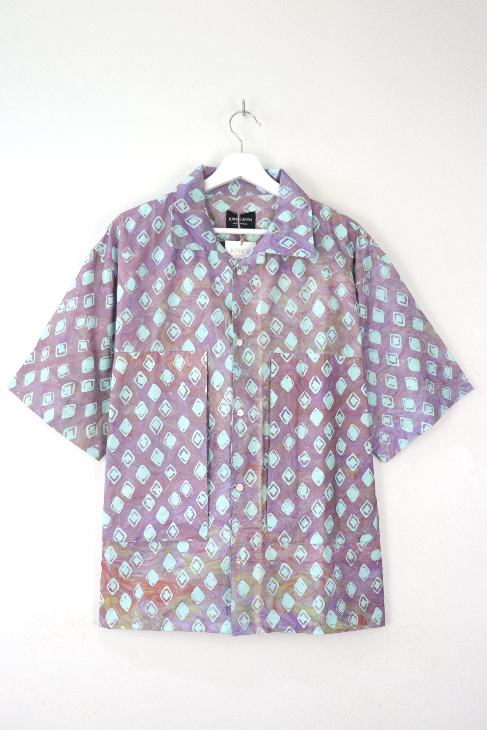 Men's Oversized Pockets Shirt - Skittles [ Handmade Batik ] [ XL ]