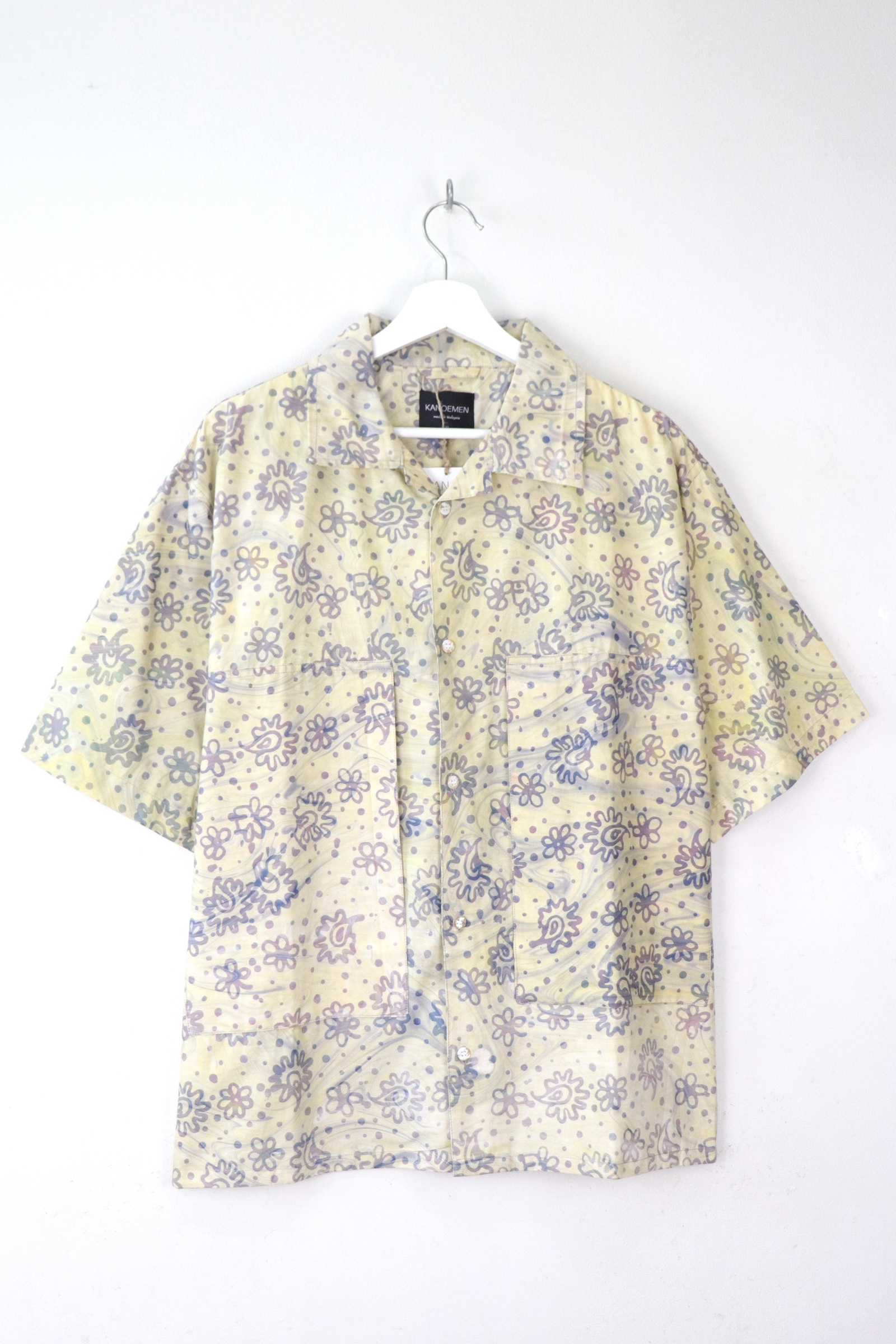 Men's Oversized Pockets Shirt - Strepsils [ Handmade Batik ] [ XL ]