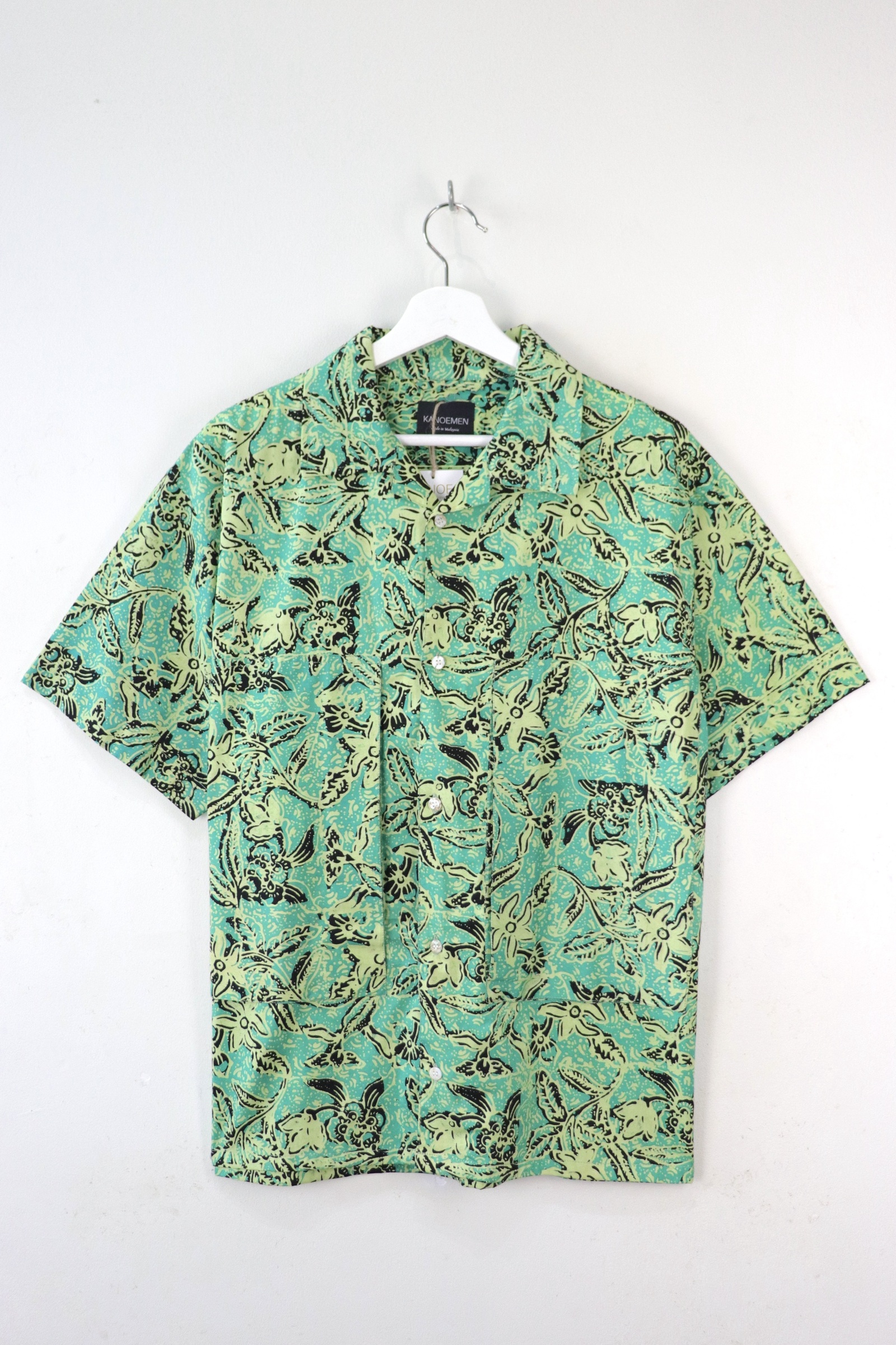 Men's Oversized Pockets Shirt - Lime Rizz [ Handmade Batik ] [ M ] 