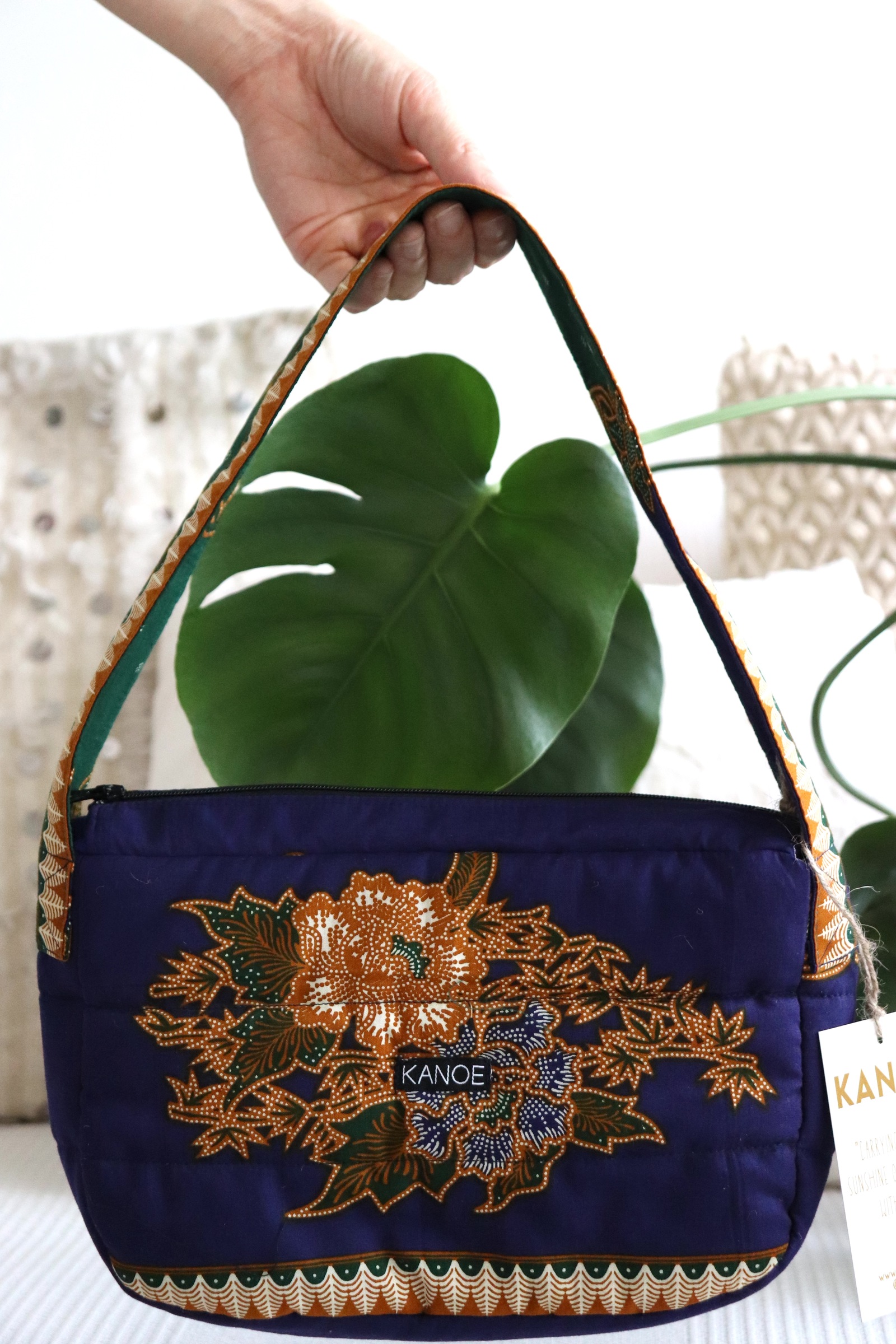 Puffy Batik Bag - Midnight Petunia