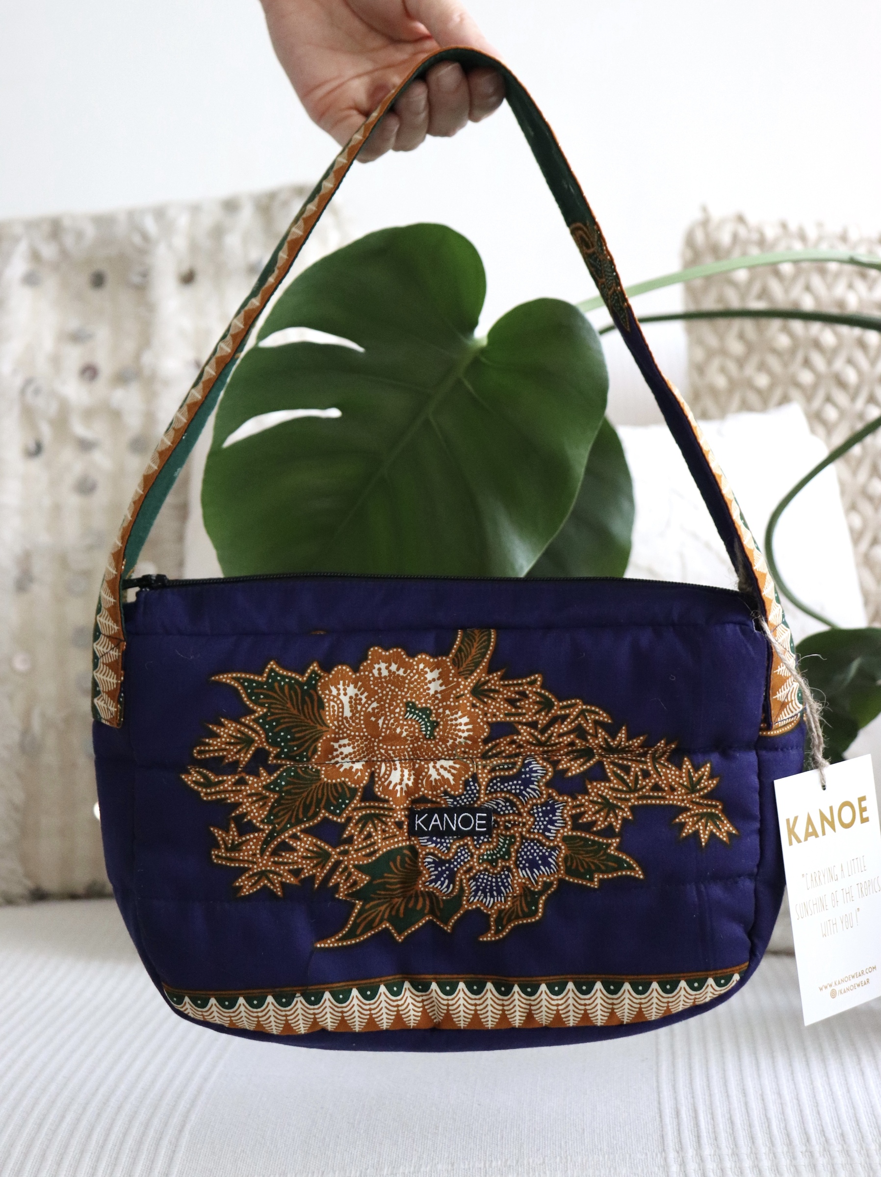 Puffy Batik Bag - Midnight Petunia