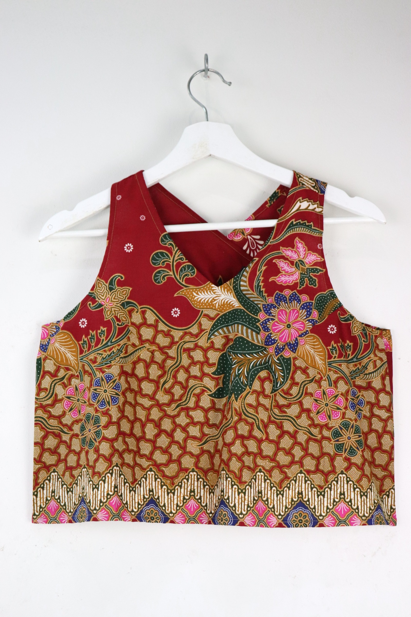 Crossback Batik Top - Strawberry Shikanji [ M ]