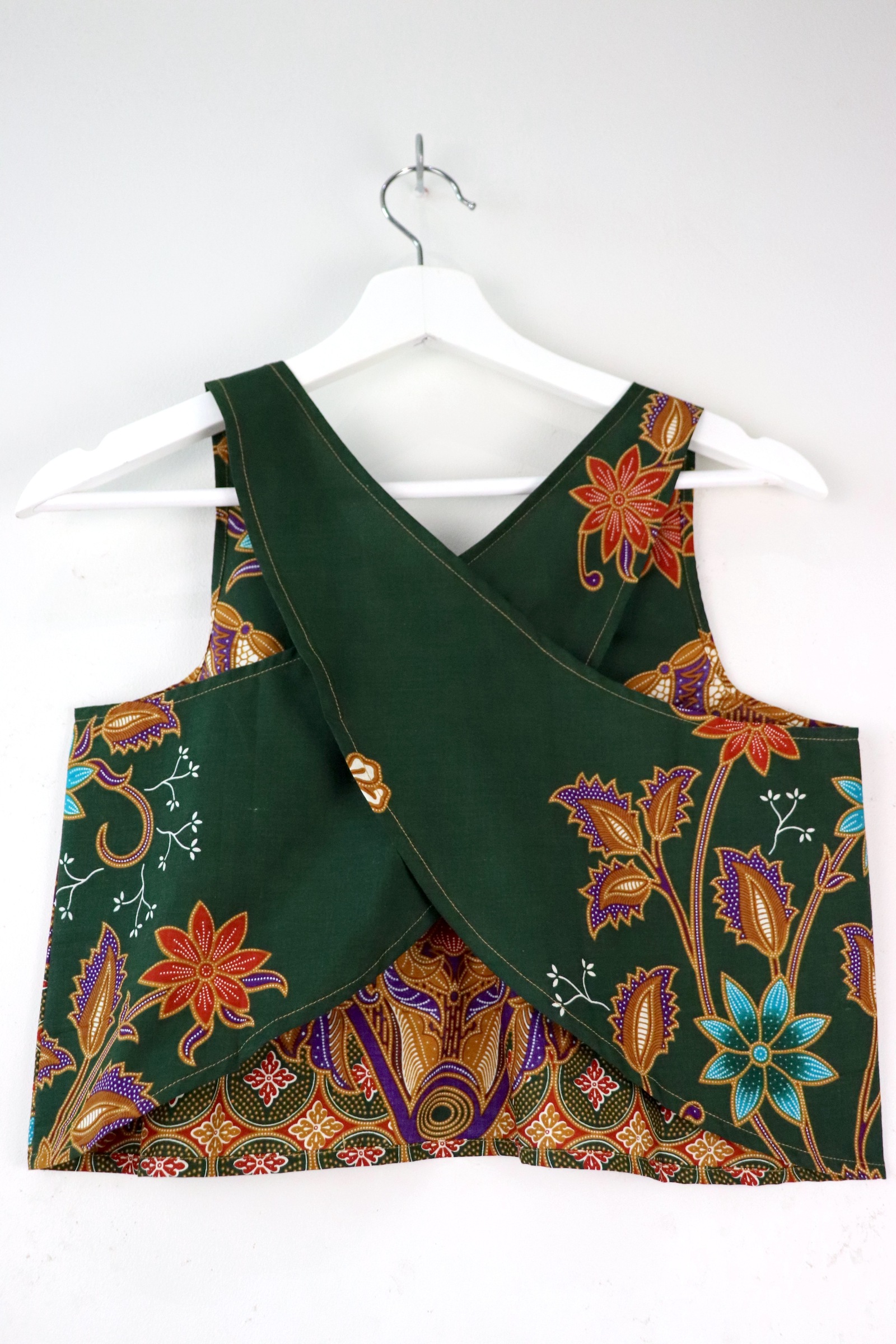 Crossback Batik Top - Green Tea  [ S ]