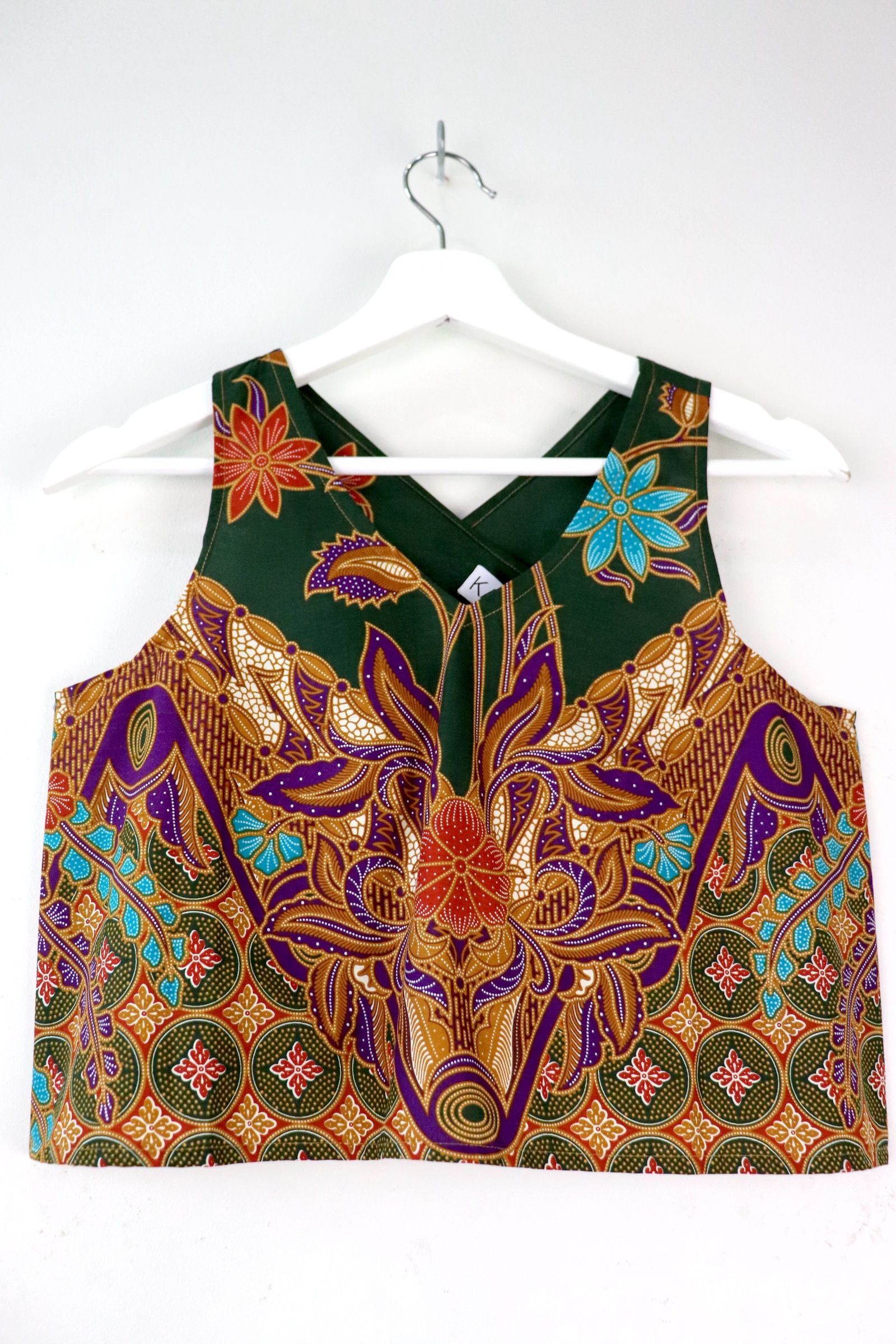 Crossback Batik Top - Green Tea  [ S ]