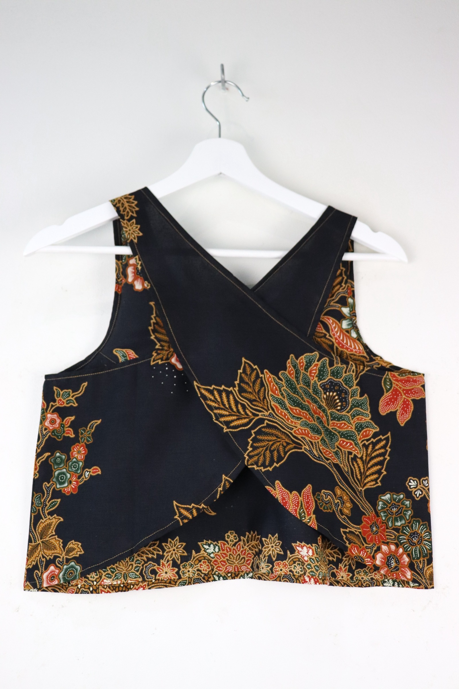 Crossback Batik Top - Orange Coke