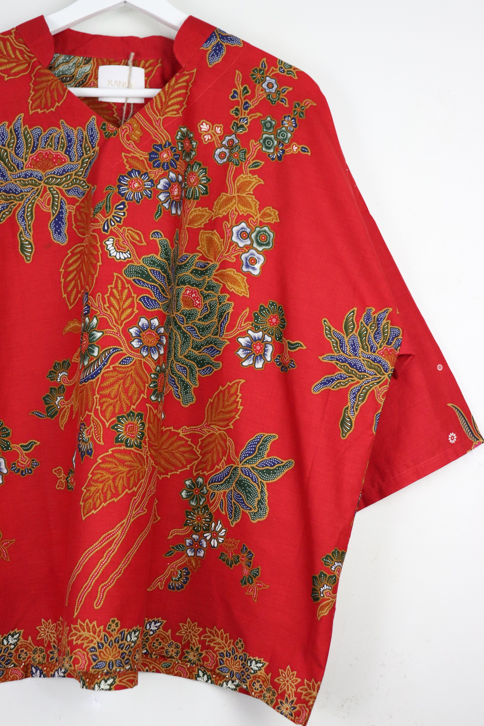 BIG GIRL Batik Top w/ Mandarin Collar - Rudy