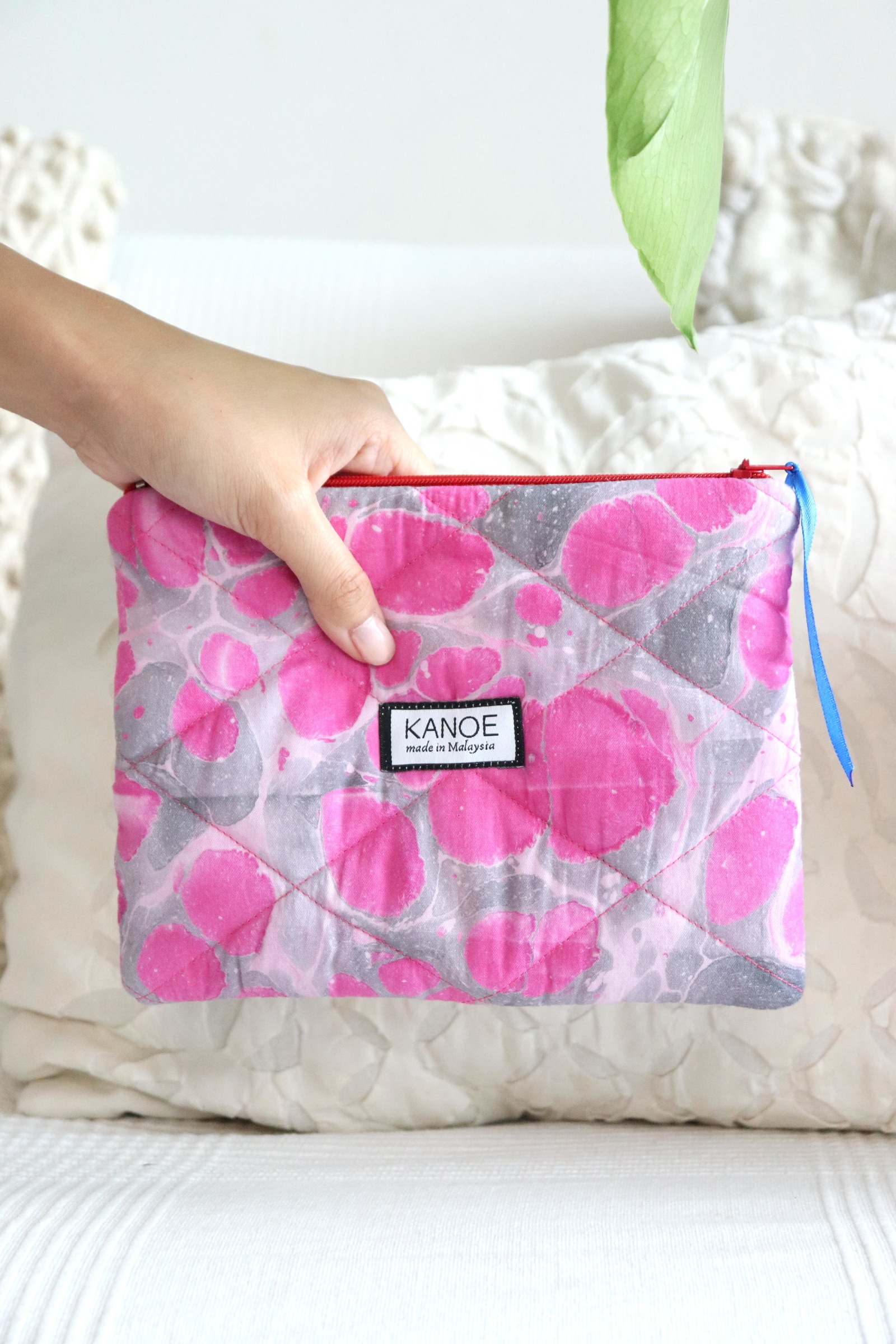Quilted Batik Pouch - Valentina [ Handmade ]