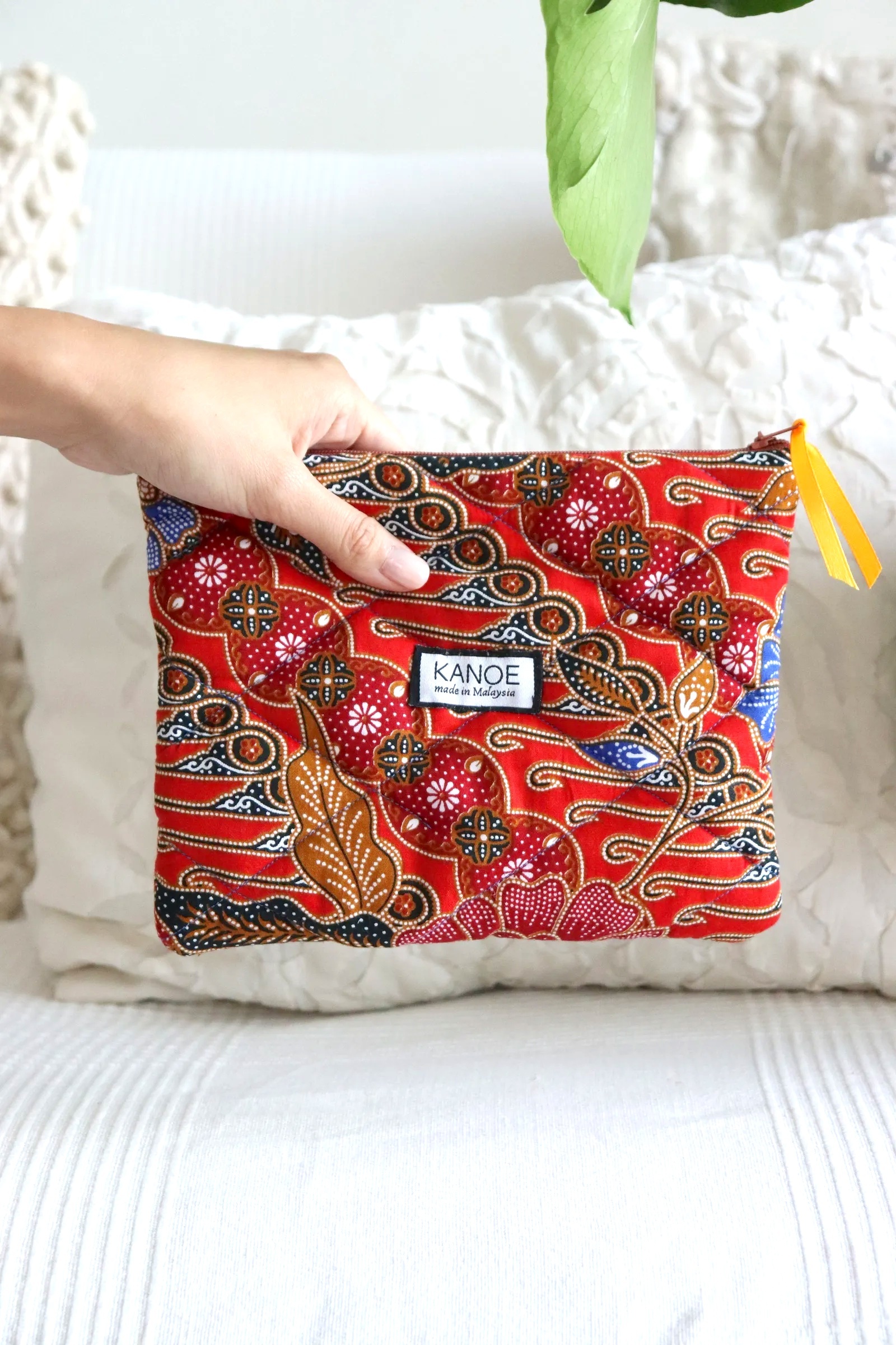 Quilted Batik Pouch - Angela