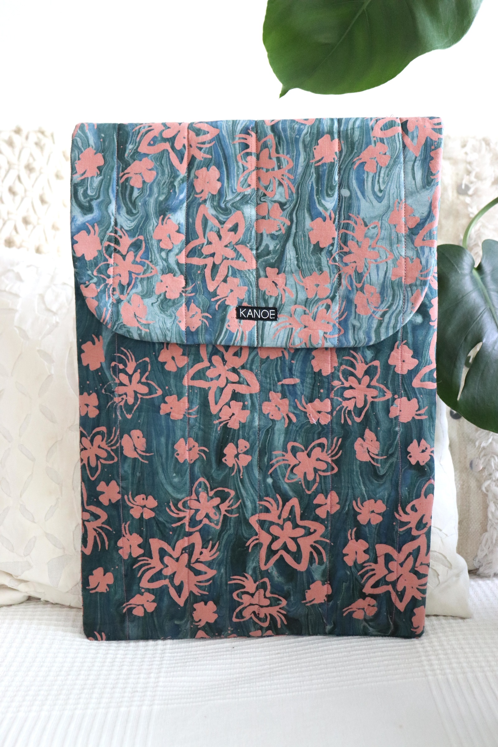 Batik Laptop Bag - Vanilla Blue [ Handmade ] 