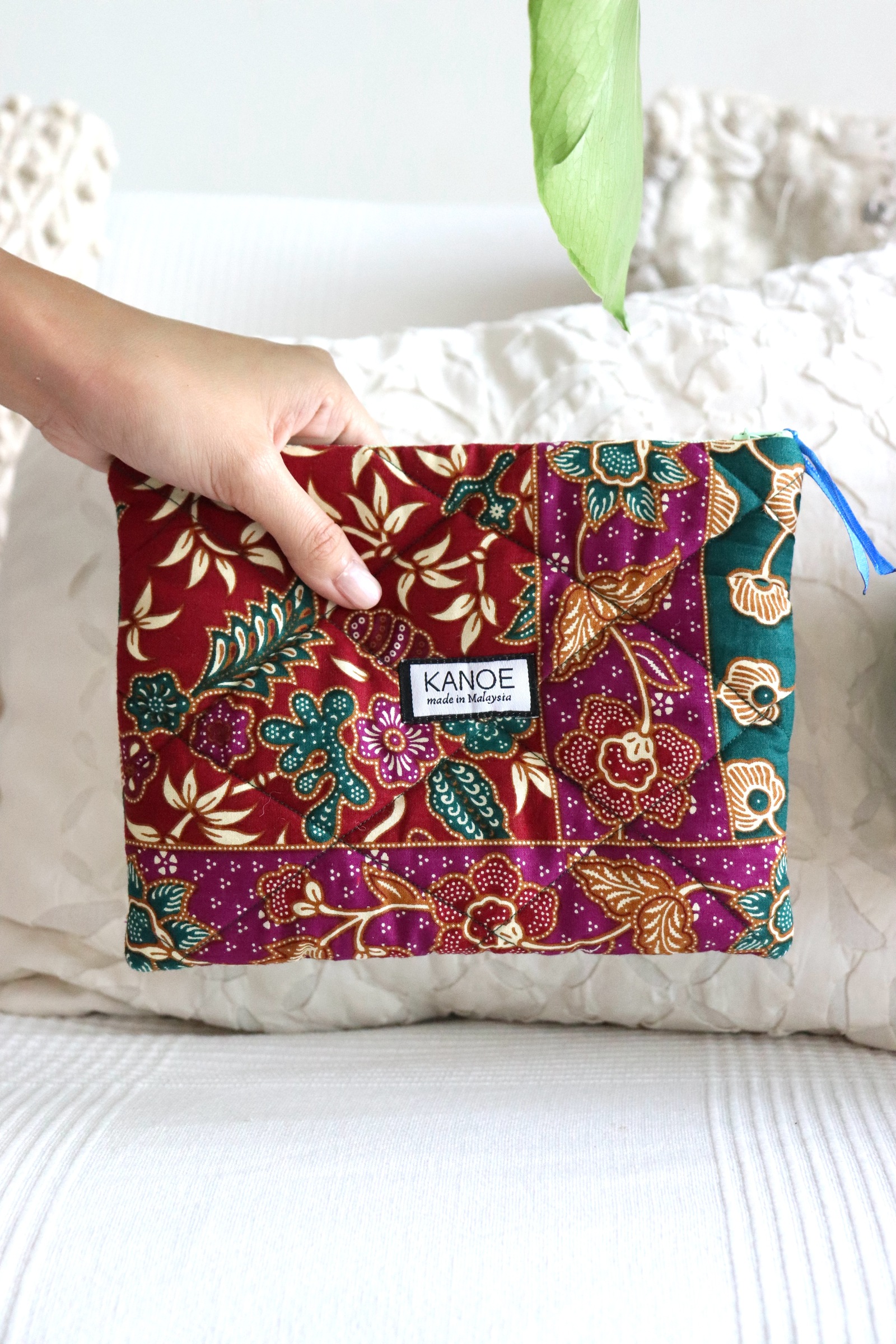 Quilted Batik Pouch - Danielle