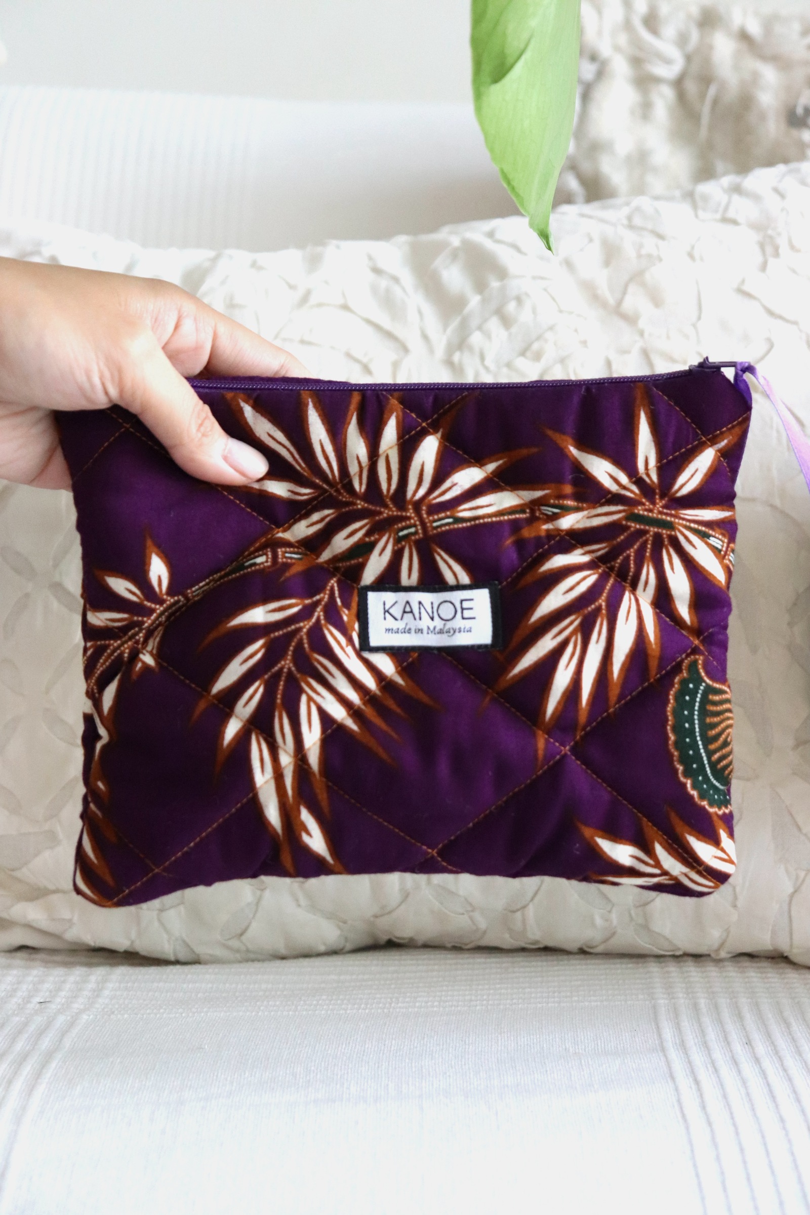 Quilted Batik Pouch - Jessica