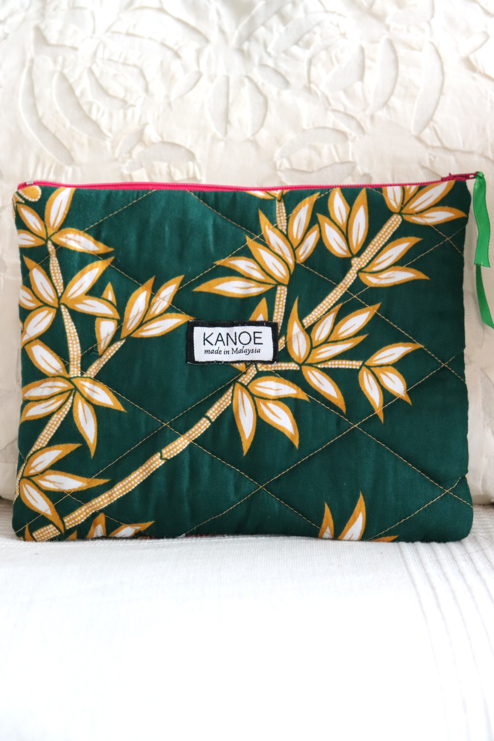 Quilted Batik Pouch - Lila