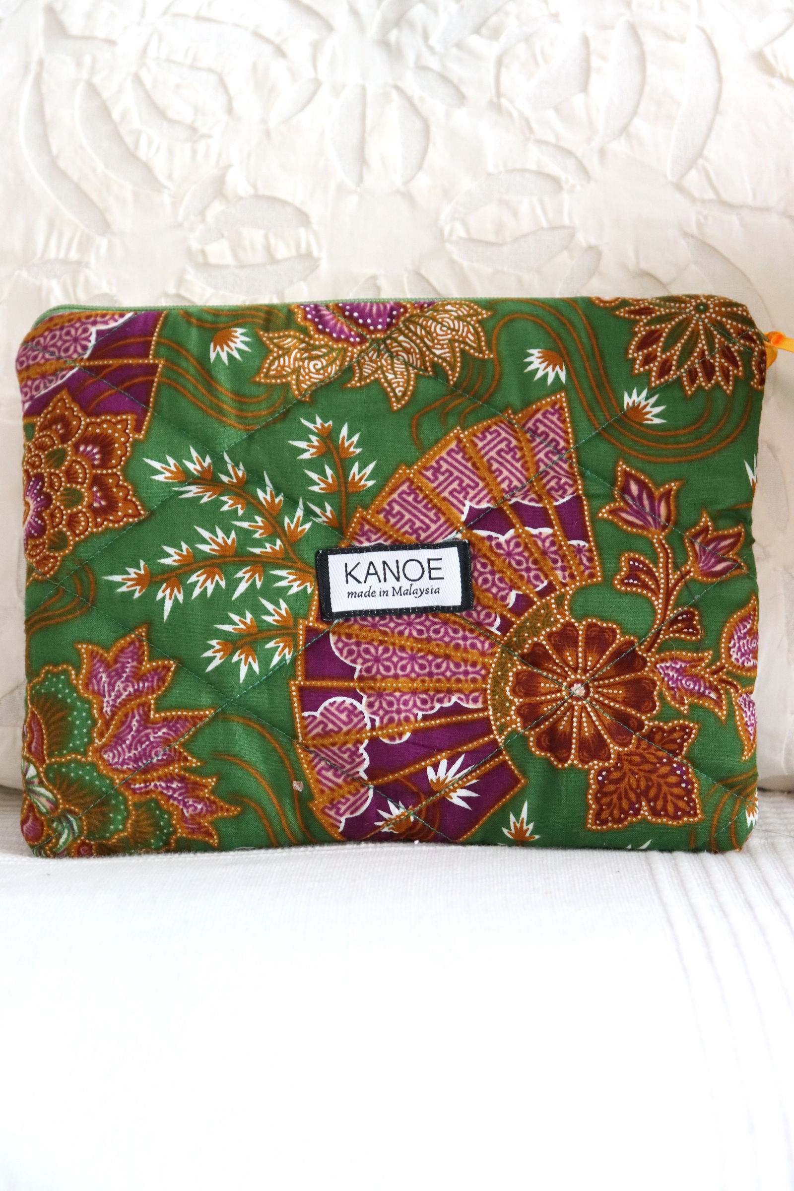 Quilted Batik Pouch - Hazel