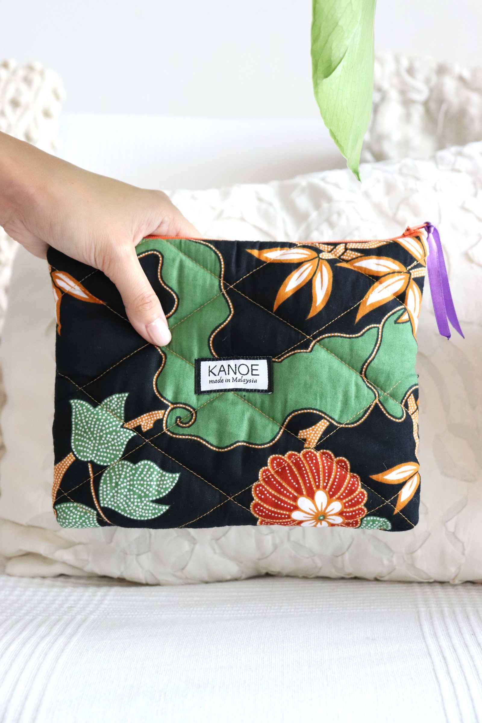 Quilted Batik Pouch - Mila