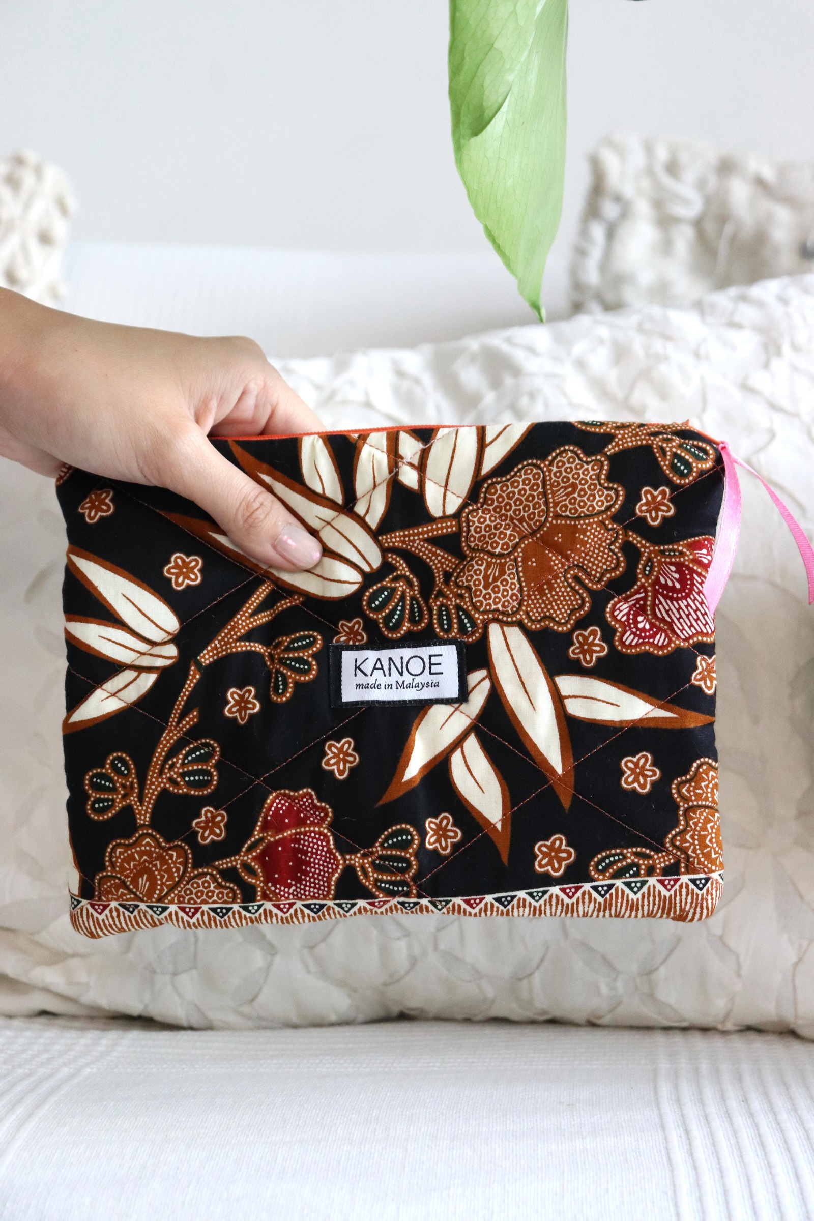 Quilted Batik Pouch - Mia