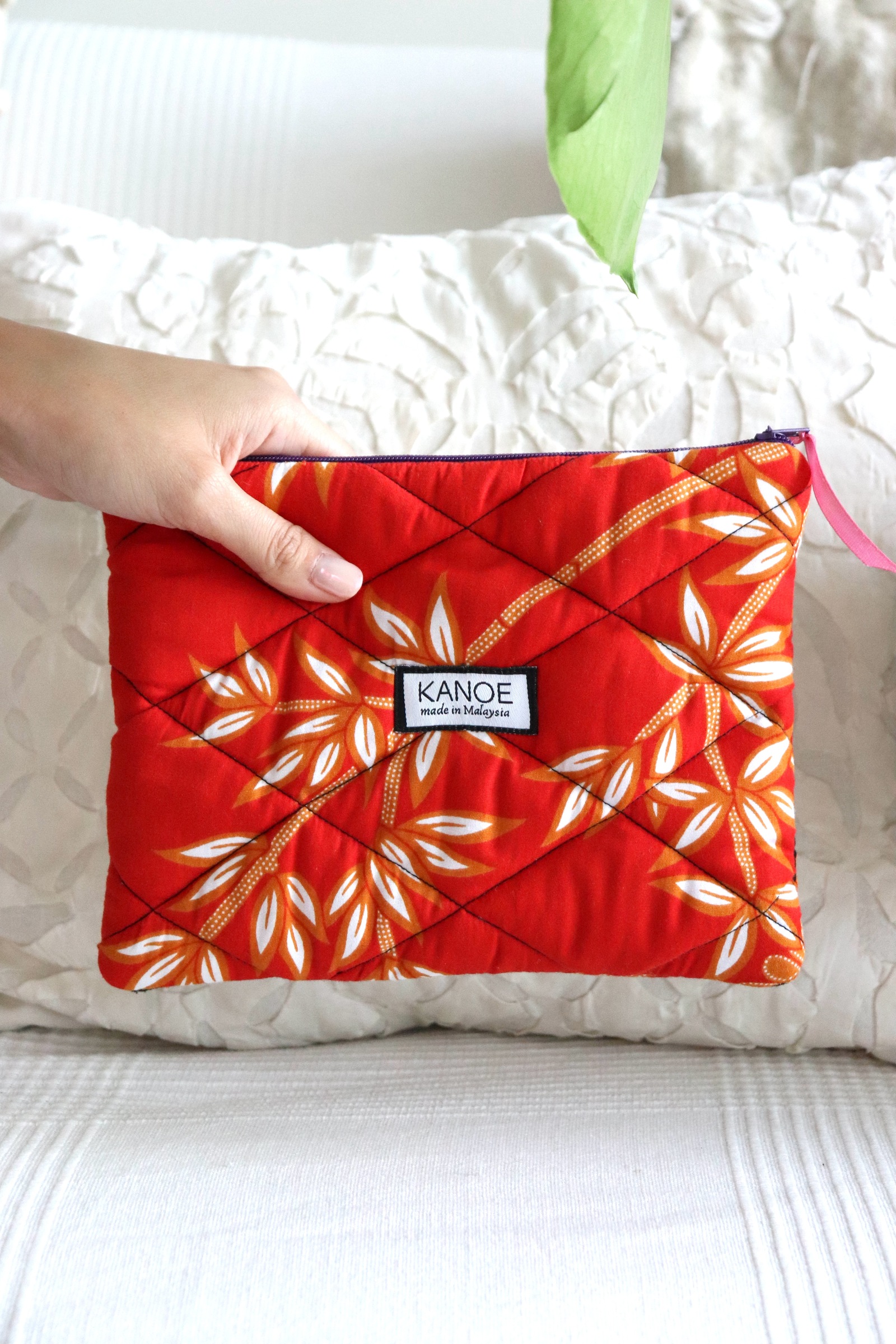 Quilted Batik Pouch - Juliana