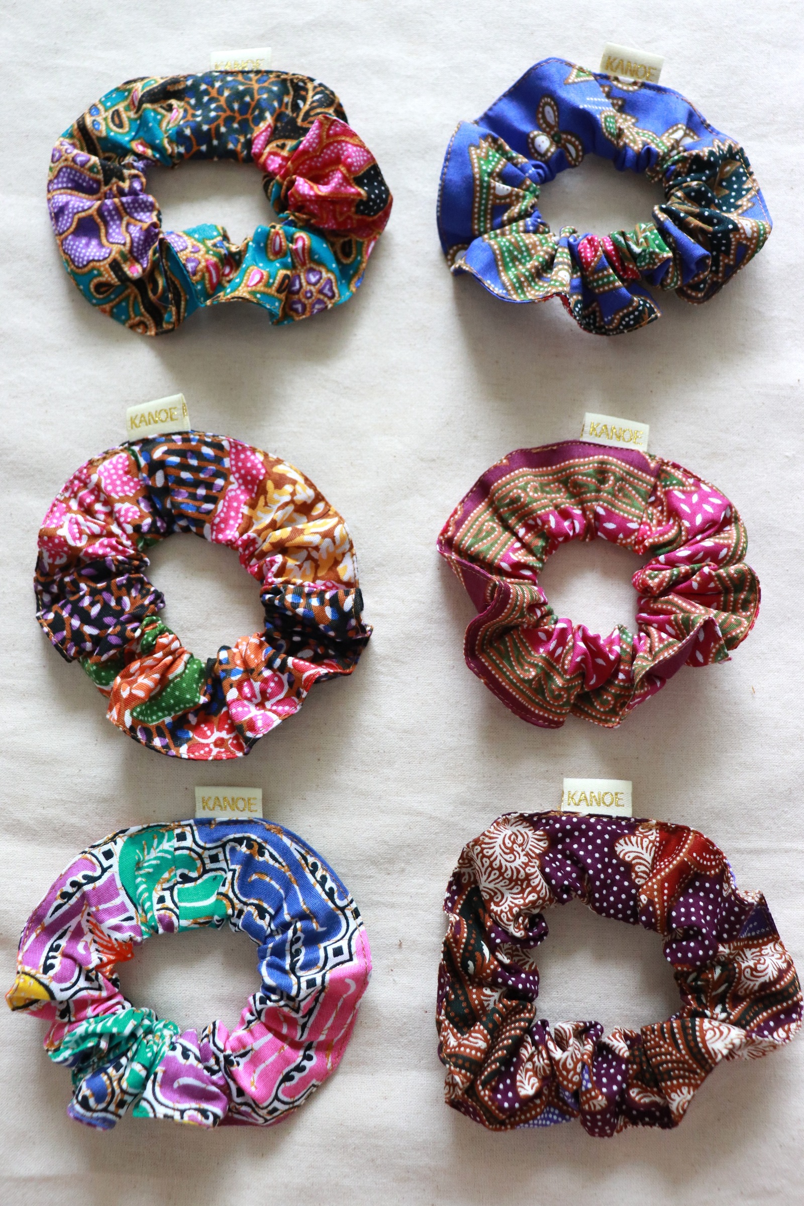 Batik Scrunchies [Set of 6] -  Nancy