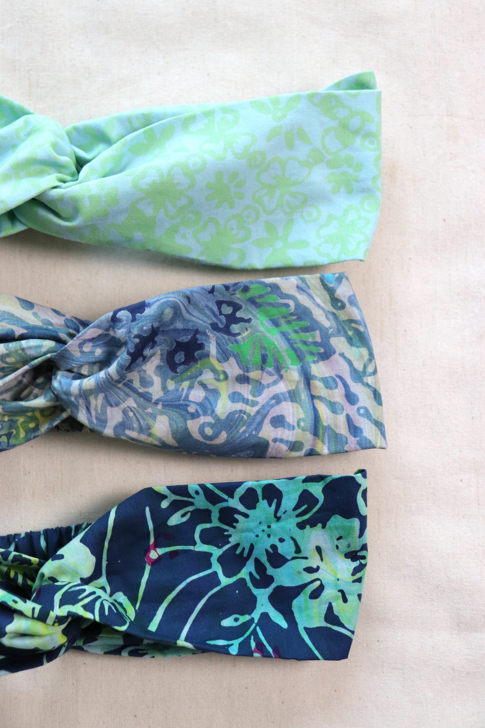 Handmade Crossover Batik Headbands [Set of 3] - Skylar