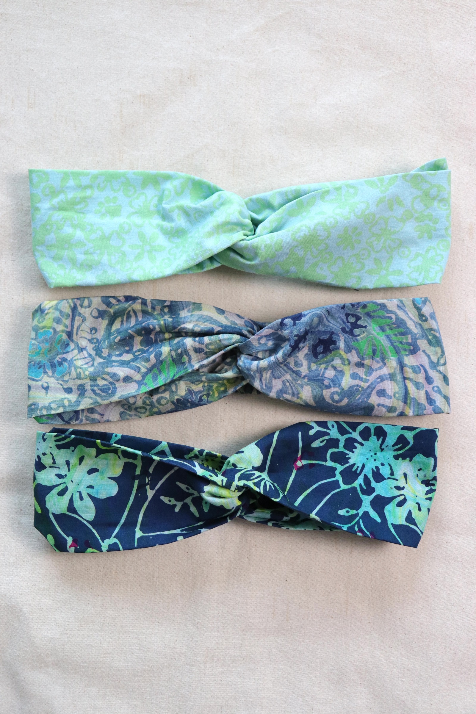 Handmade Crossover Batik Headbands [Set of 3] - Skylar
