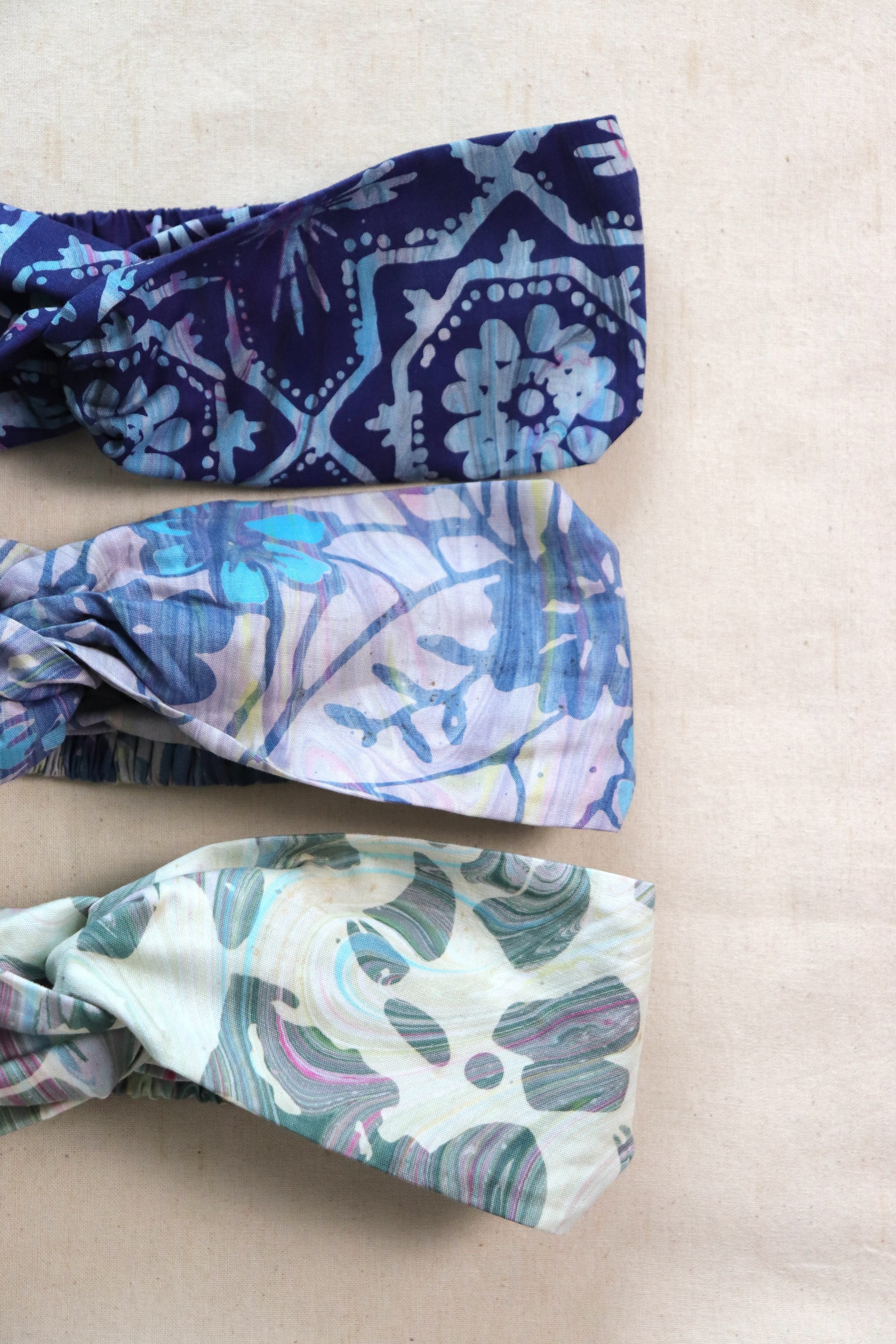Handmade Crossover Batik Headbands [Set of 3] - Sofia