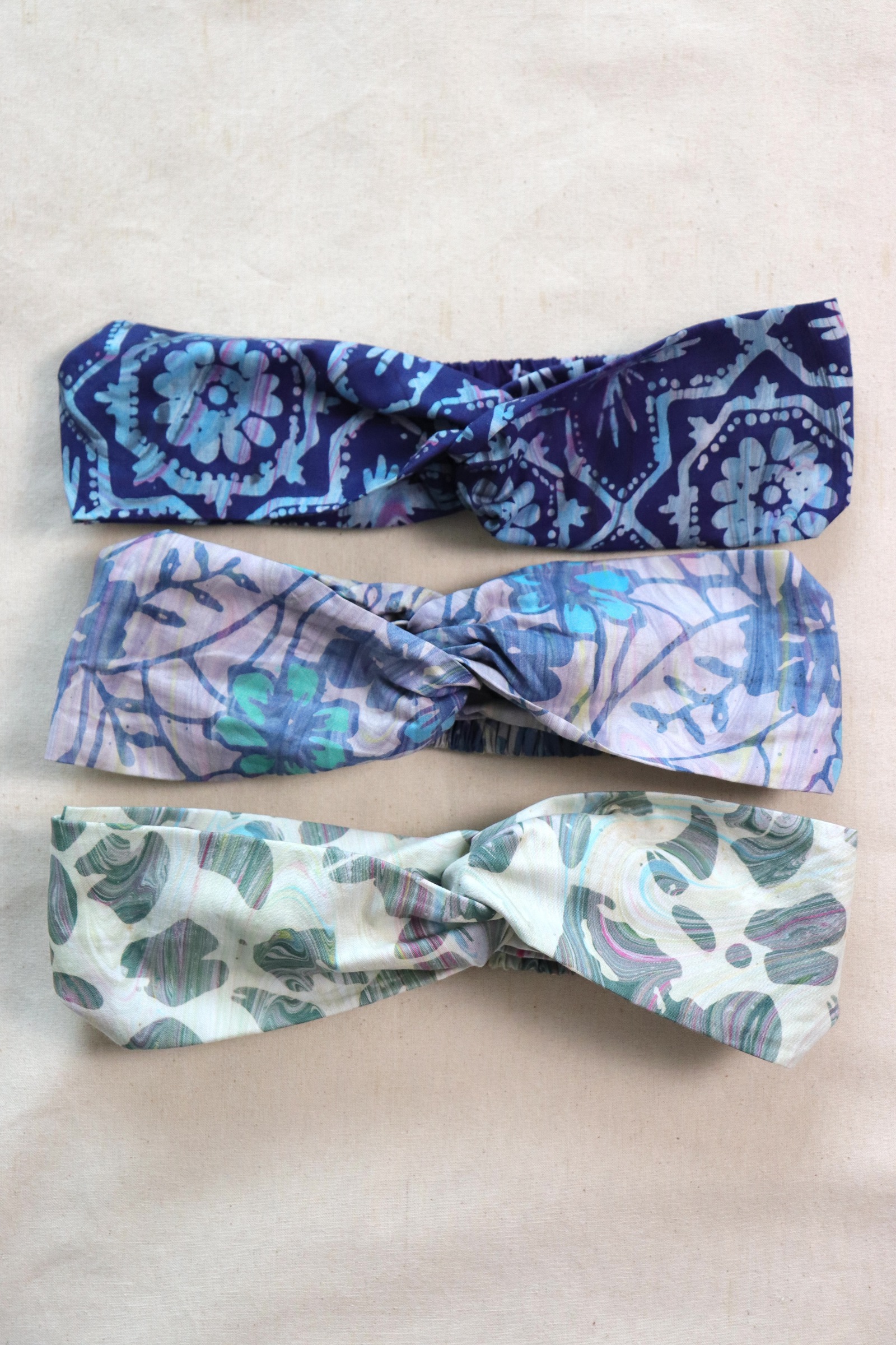 Handmade Crossover Batik Headbands [Set of 3] - Sofia