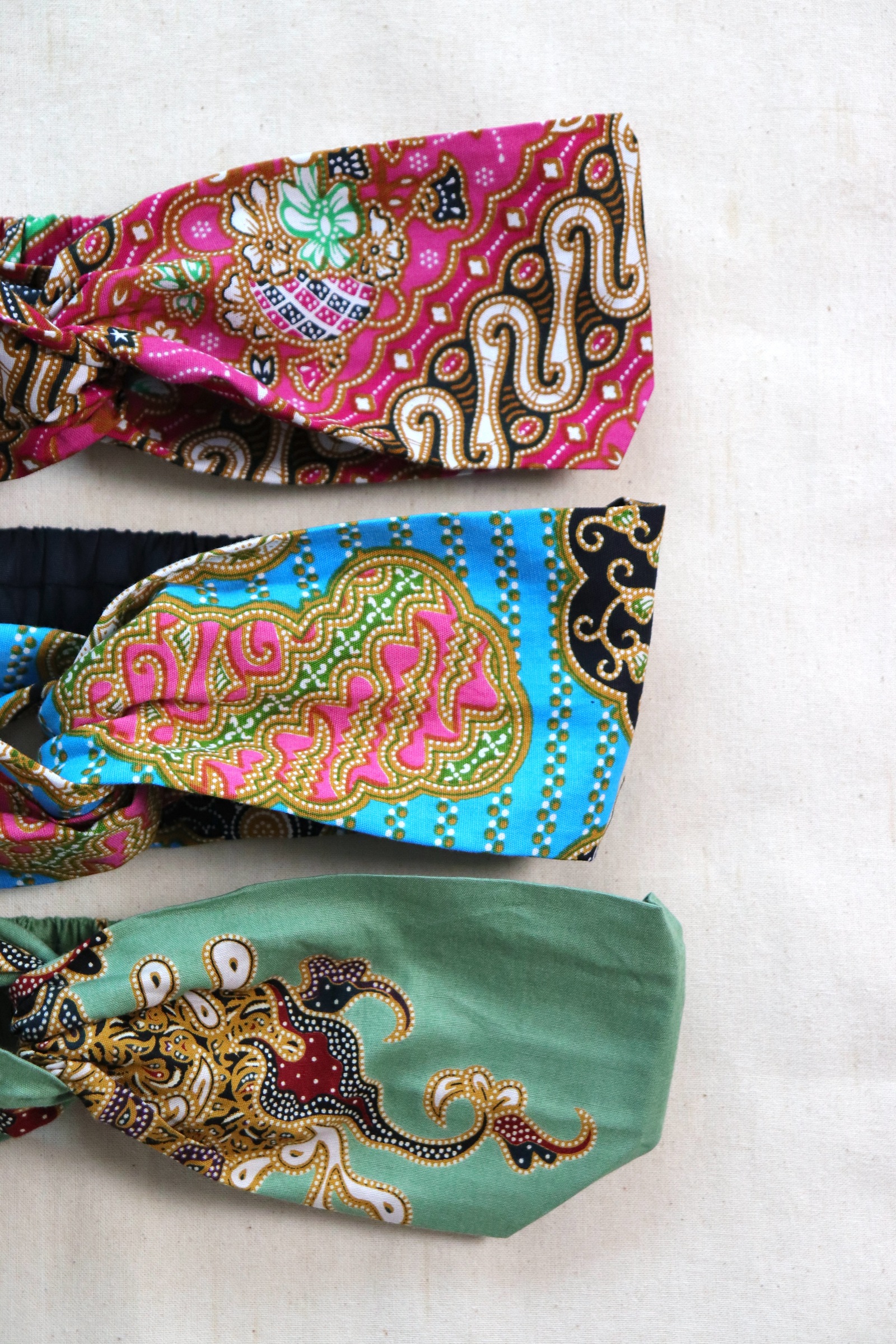 Crossover Batik Headbands [Set of 3] - Rosaline