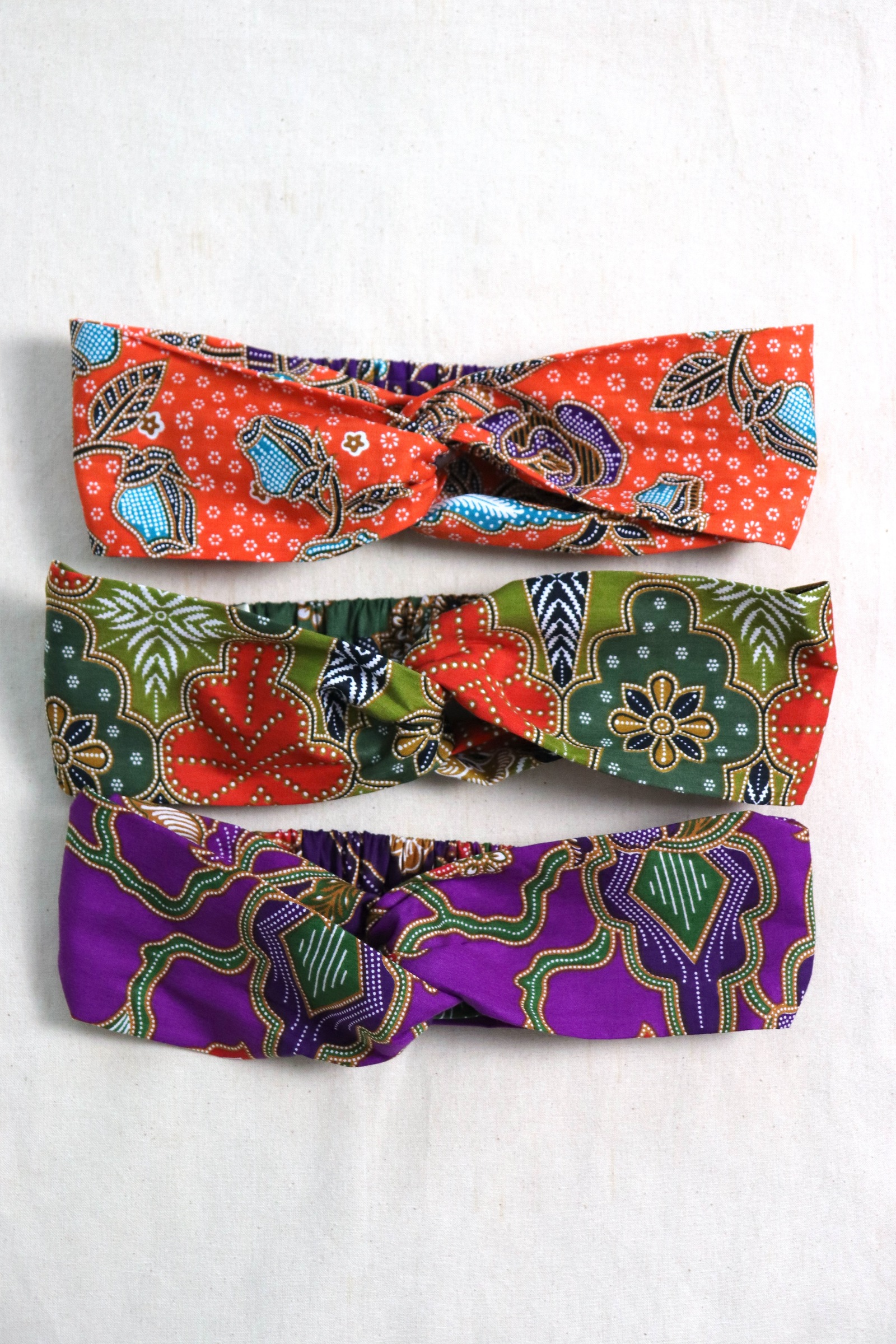 Crossover Batik Headbands [Set of 3] - Liora
