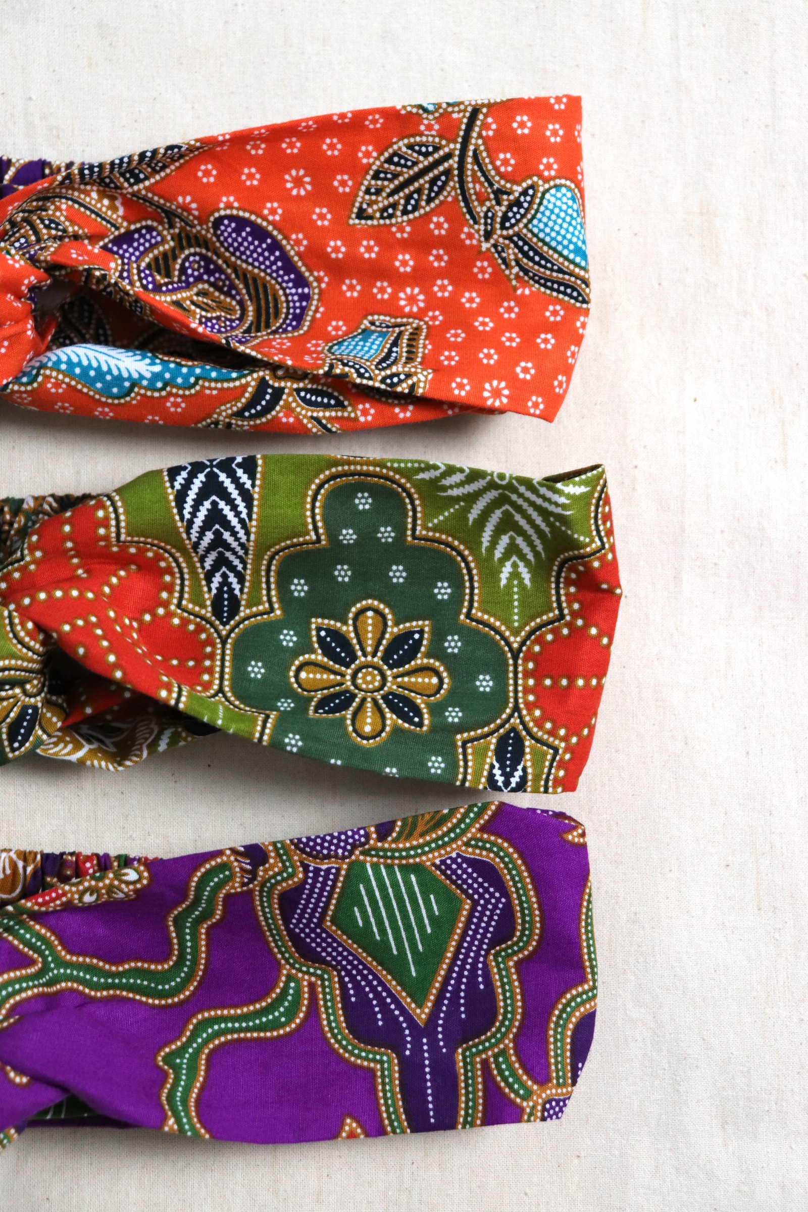 Crossover Batik Headbands [Set of 3] - Liora