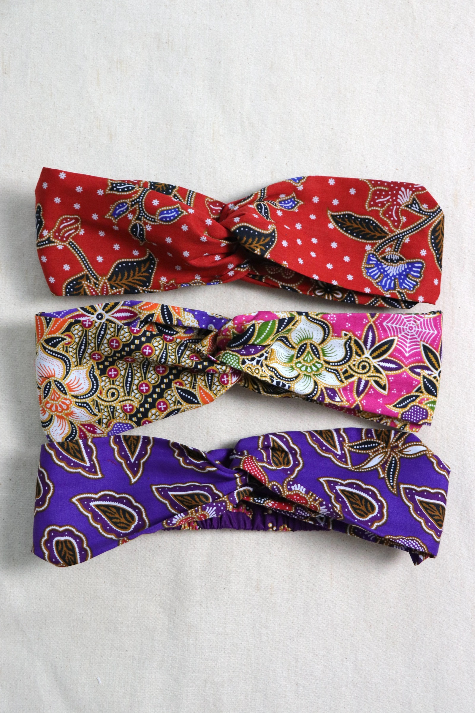 Crossover Batik Headbands [Set of 3] - Selene