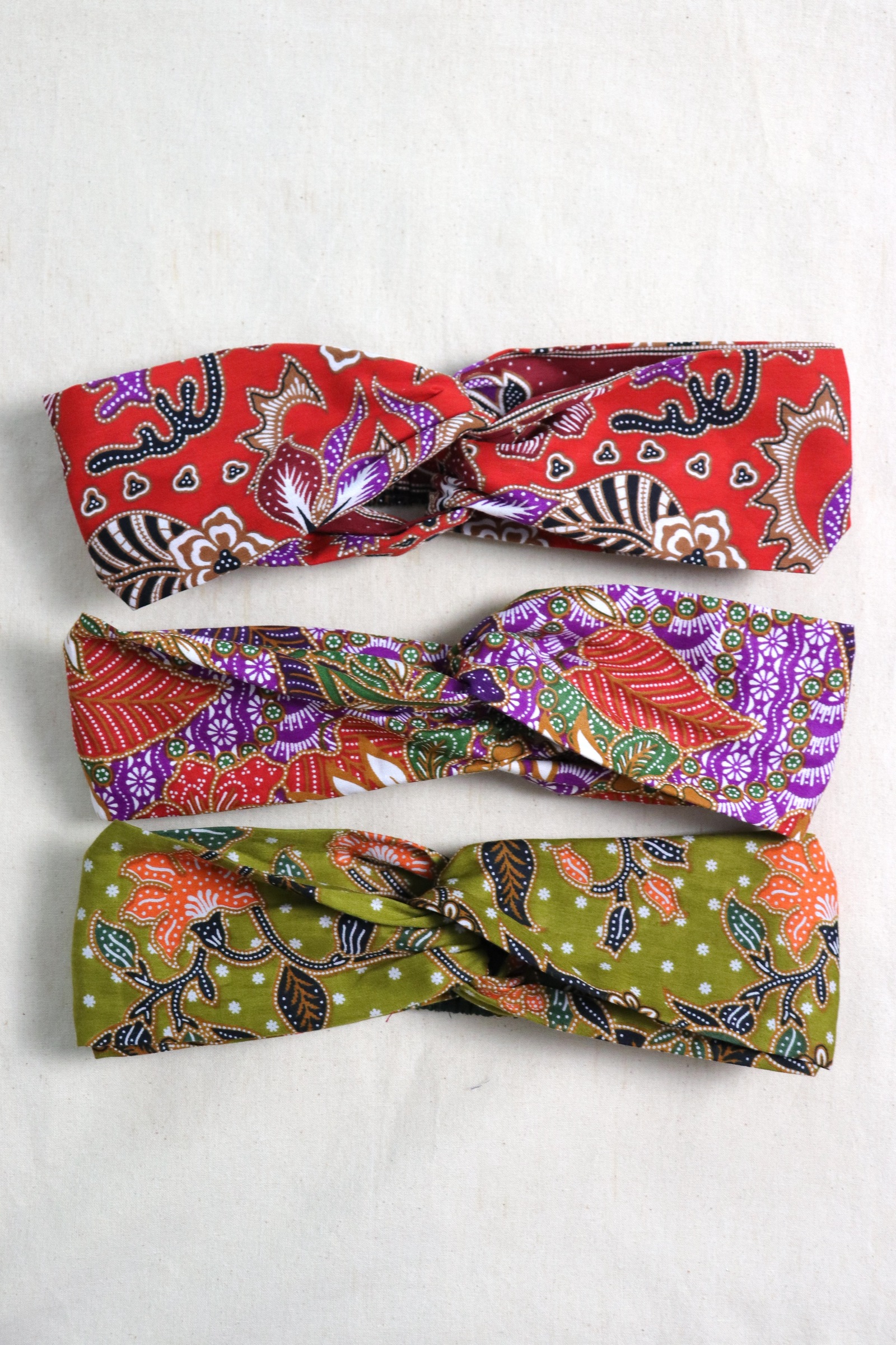  Crossover Batik Headbands [Set of 3] -  Juno