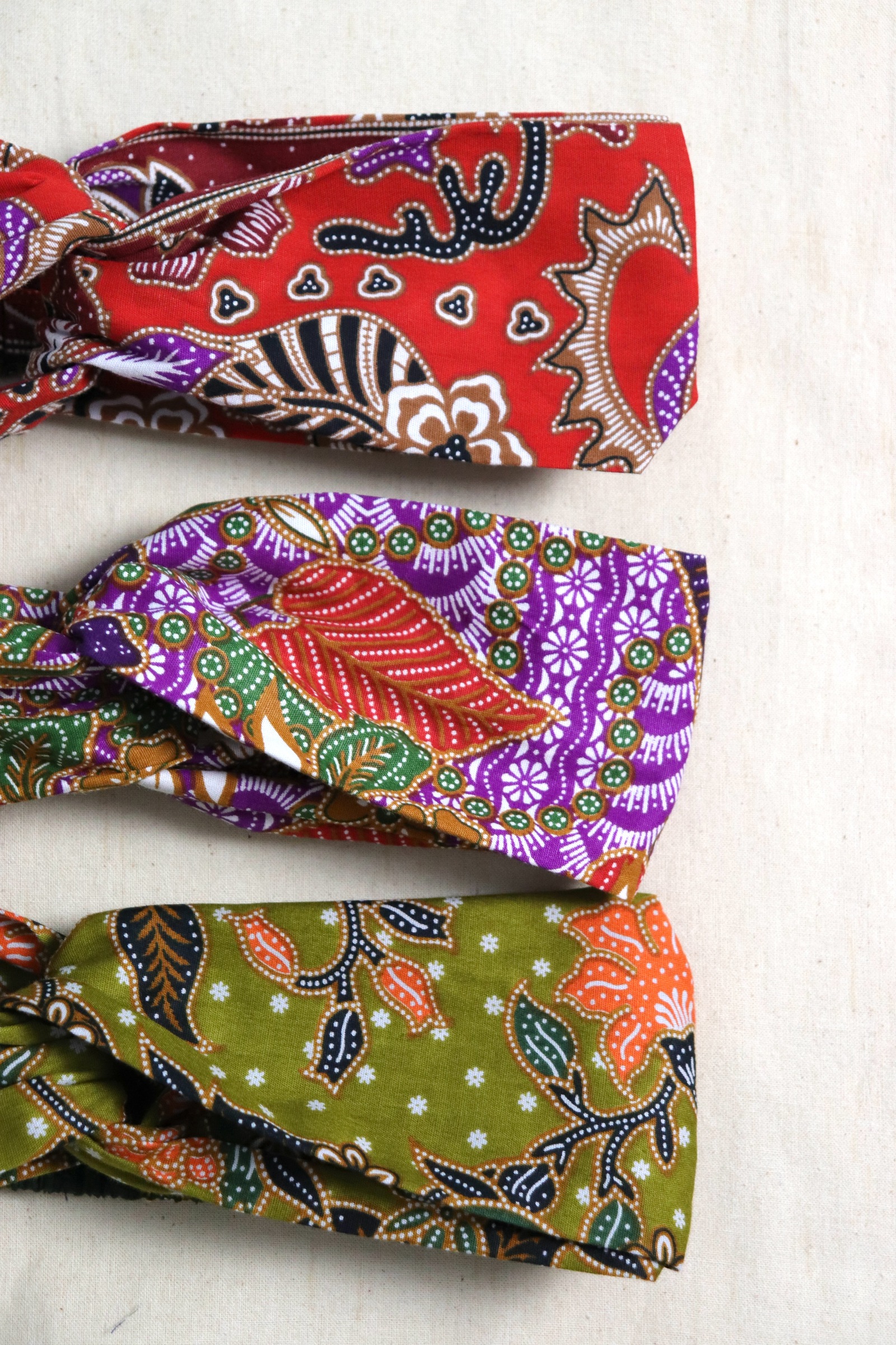  Crossover Batik Headbands [Set of 3] -  Juno