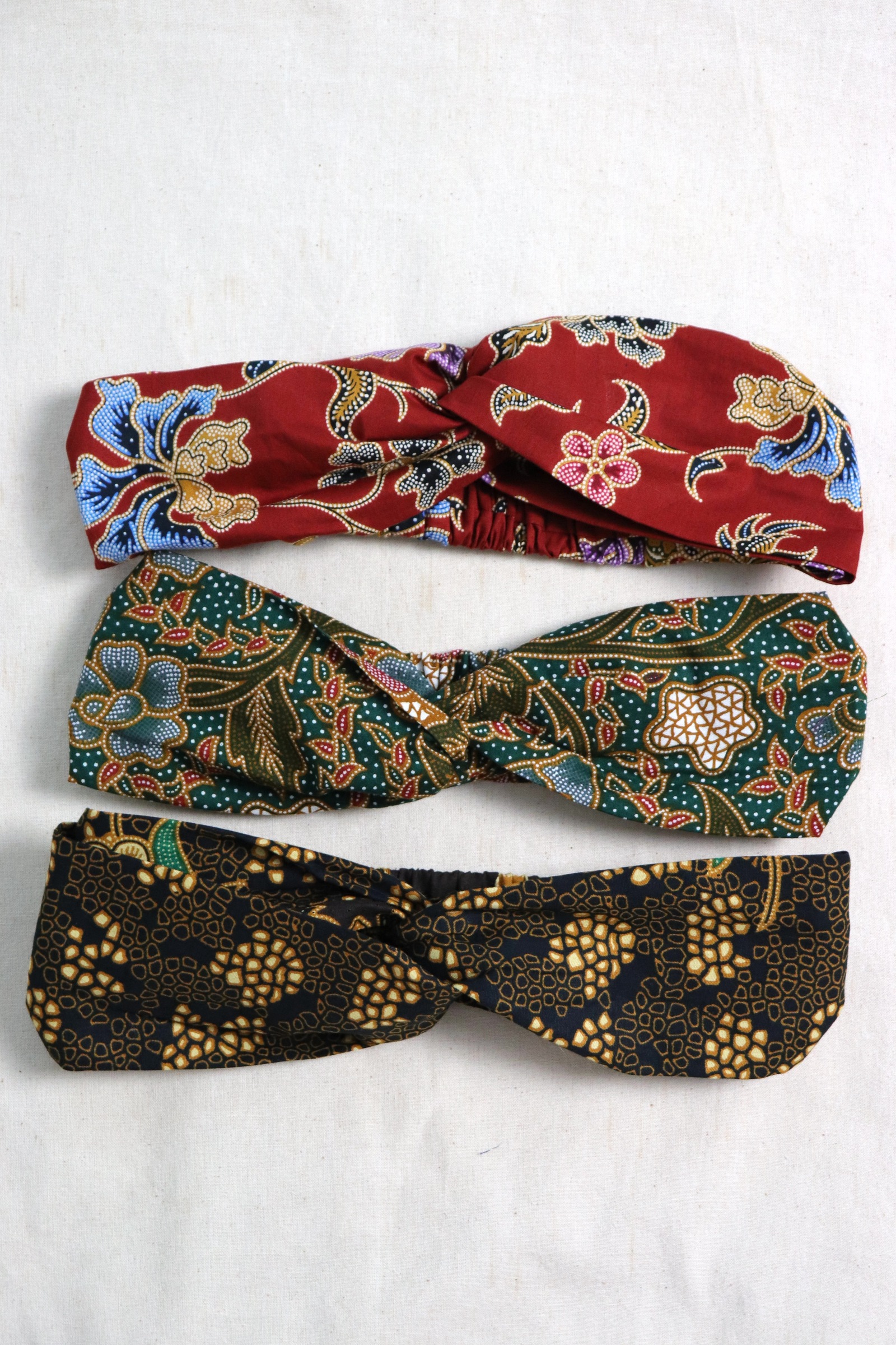 Crossover Batik Headbands [Set of 3] -  Thalia