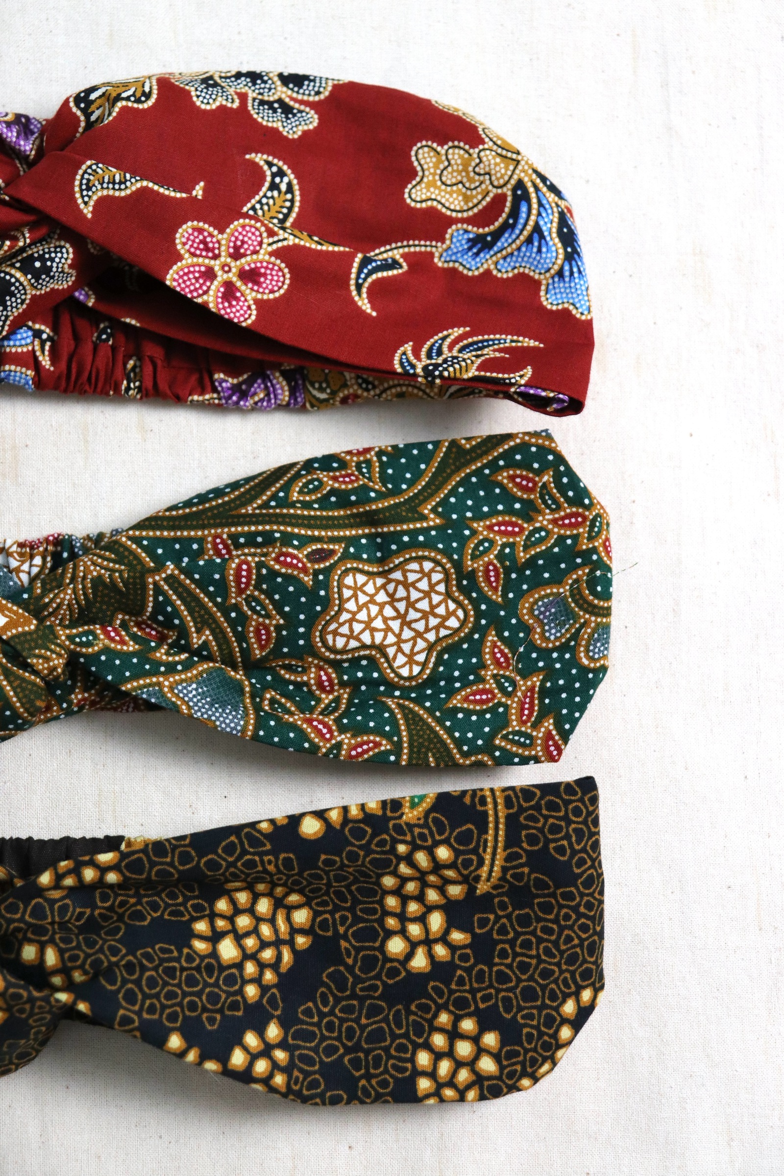 Crossover Batik Headbands [Set of 3] -  Thalia