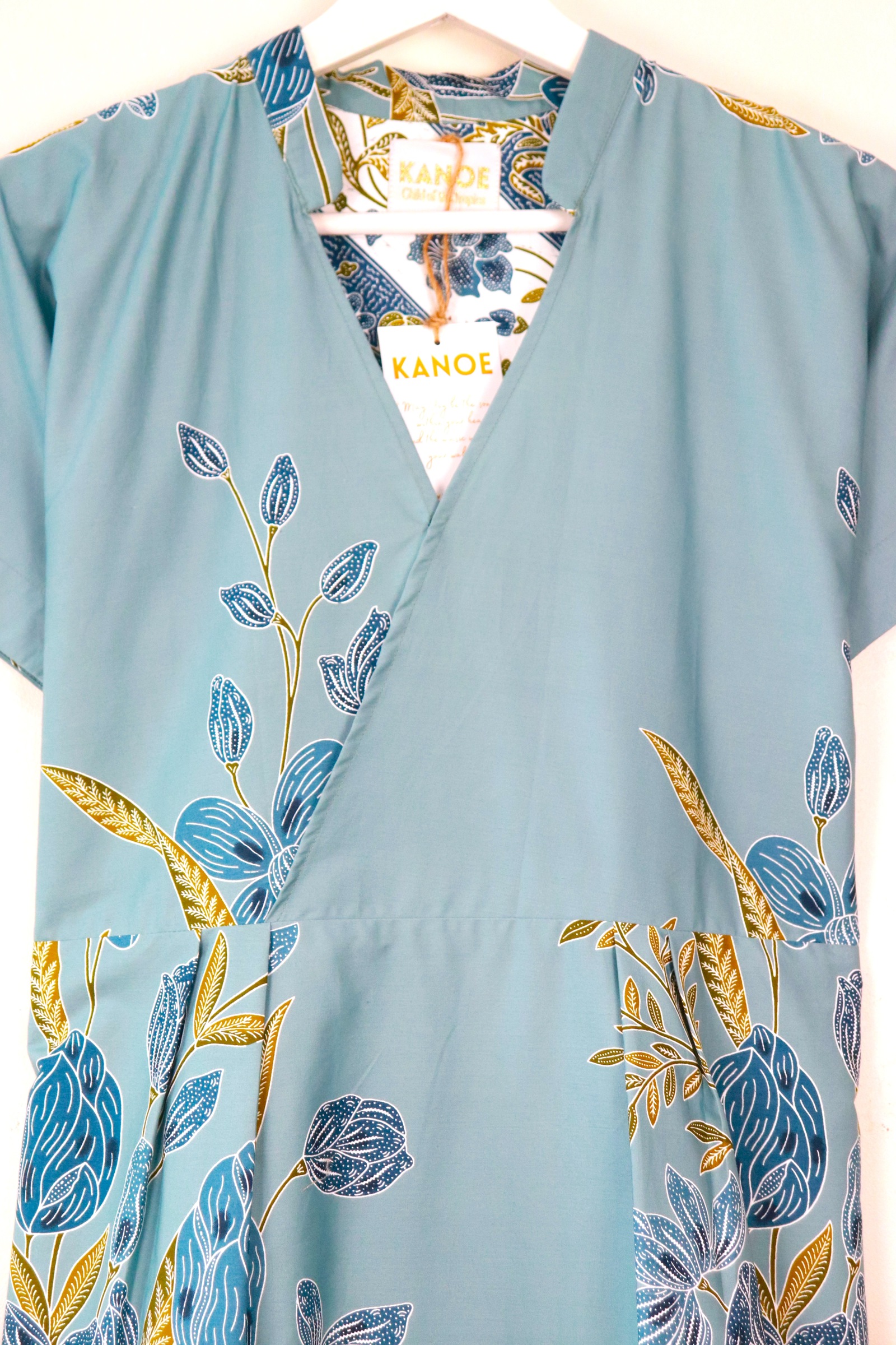 Kimono Wrap Dress w/ Mandarin Collar - Lán Yǐng