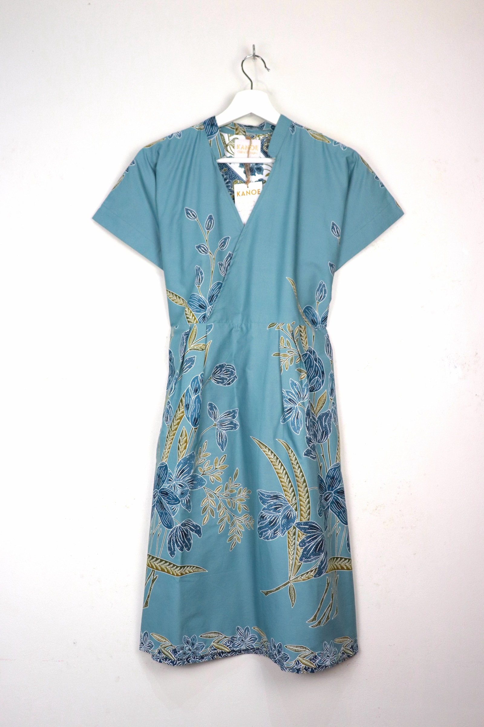 Kimono Wrap Dress w/ Mandarin Collar - Lán Yǐng