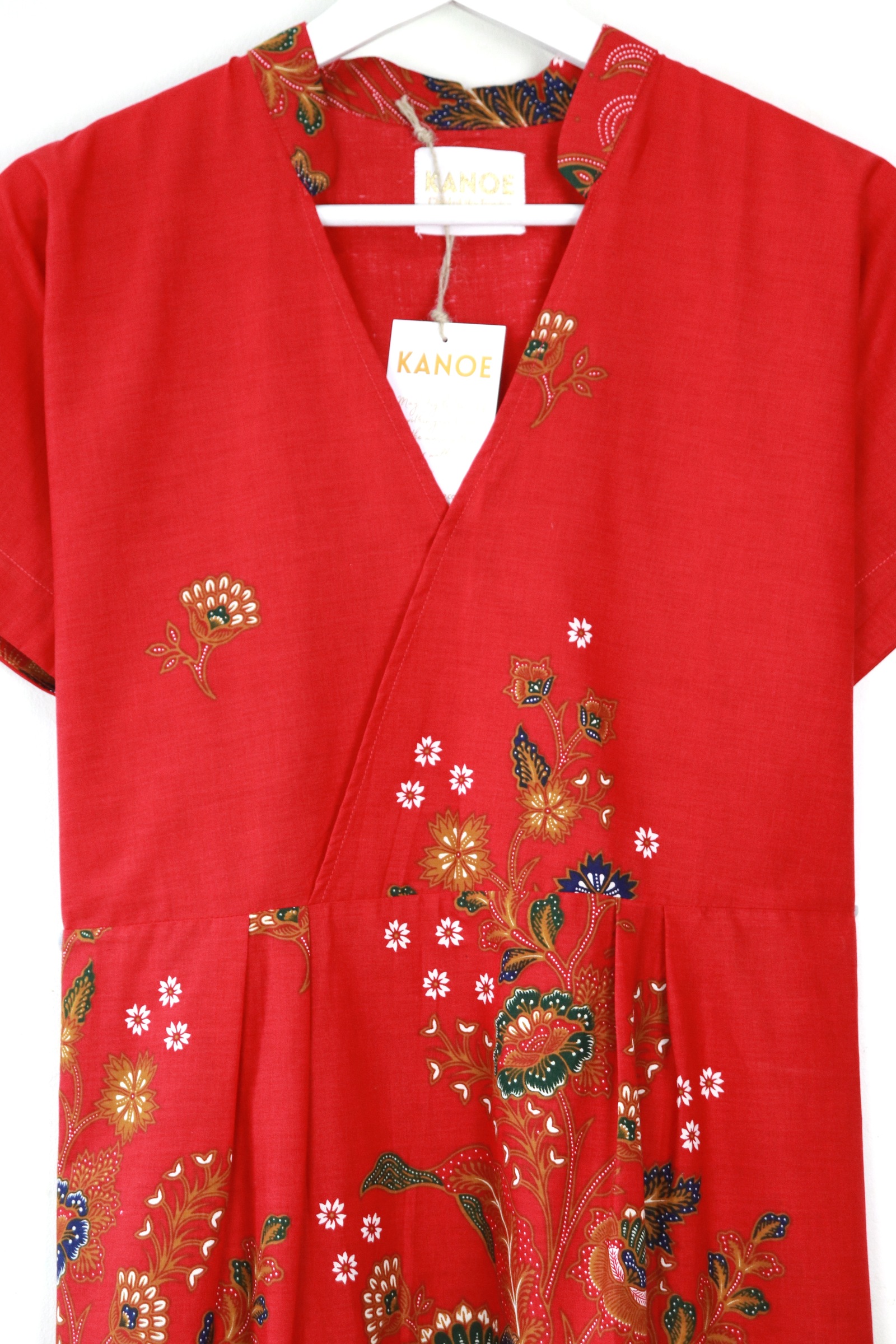 Kimono Wrap Dress w/ Mandarin Collar - Cǎi Hóng