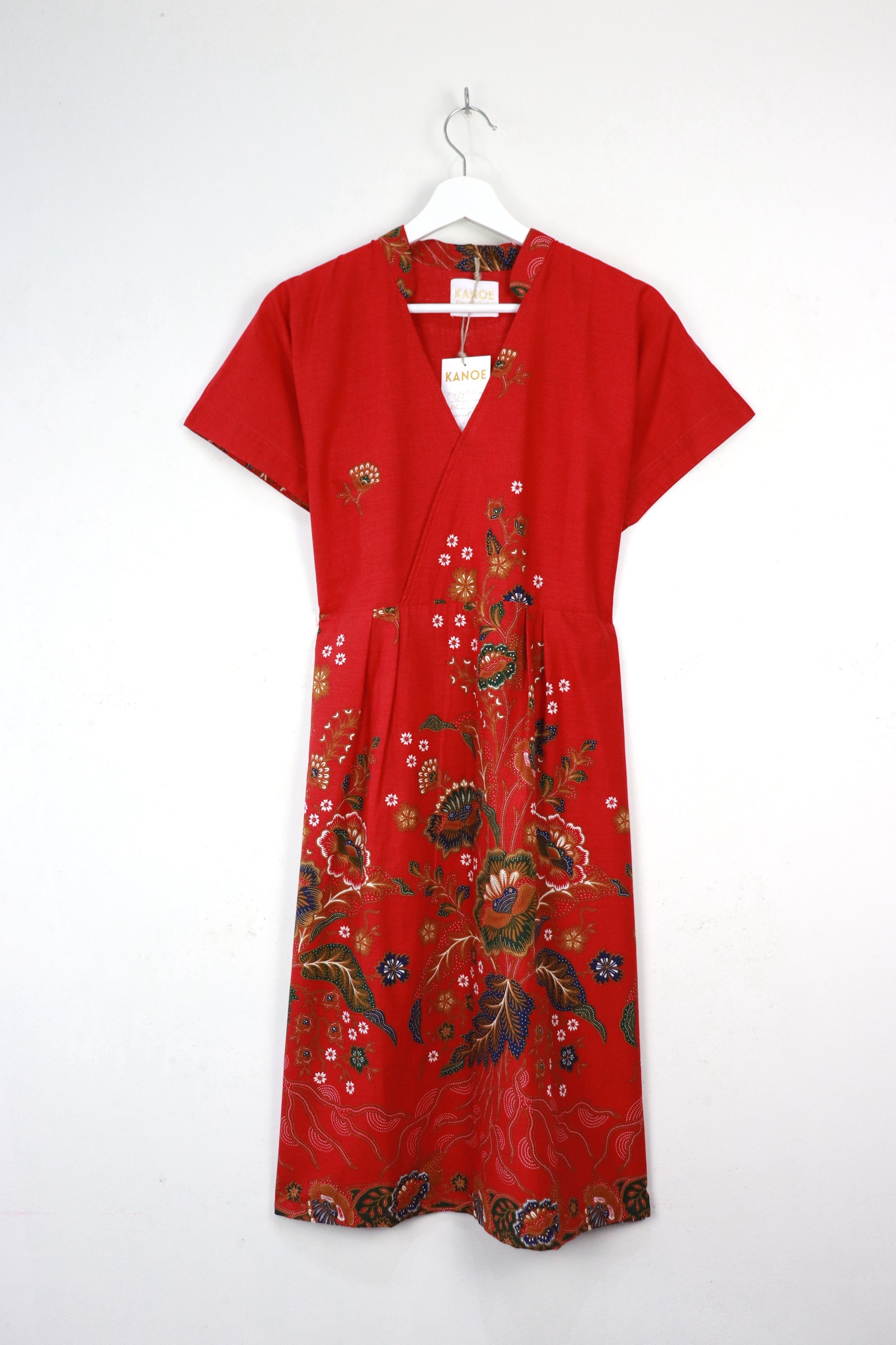 Kimono Wrap Dress w/ Mandarin Collar - Cǎi Hóng