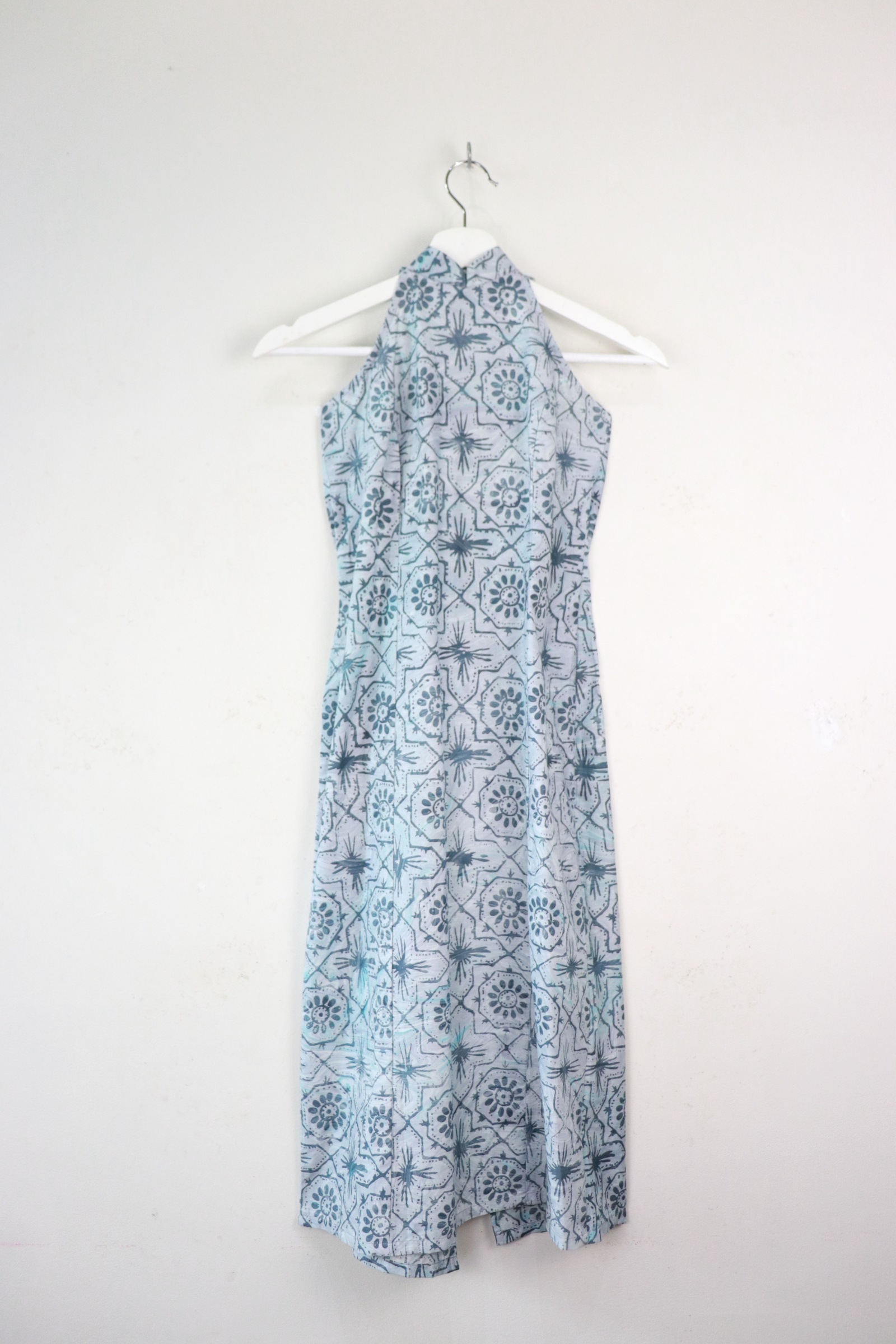 Halter Batik Dress -  Aqua Li  [ HandMade ] 