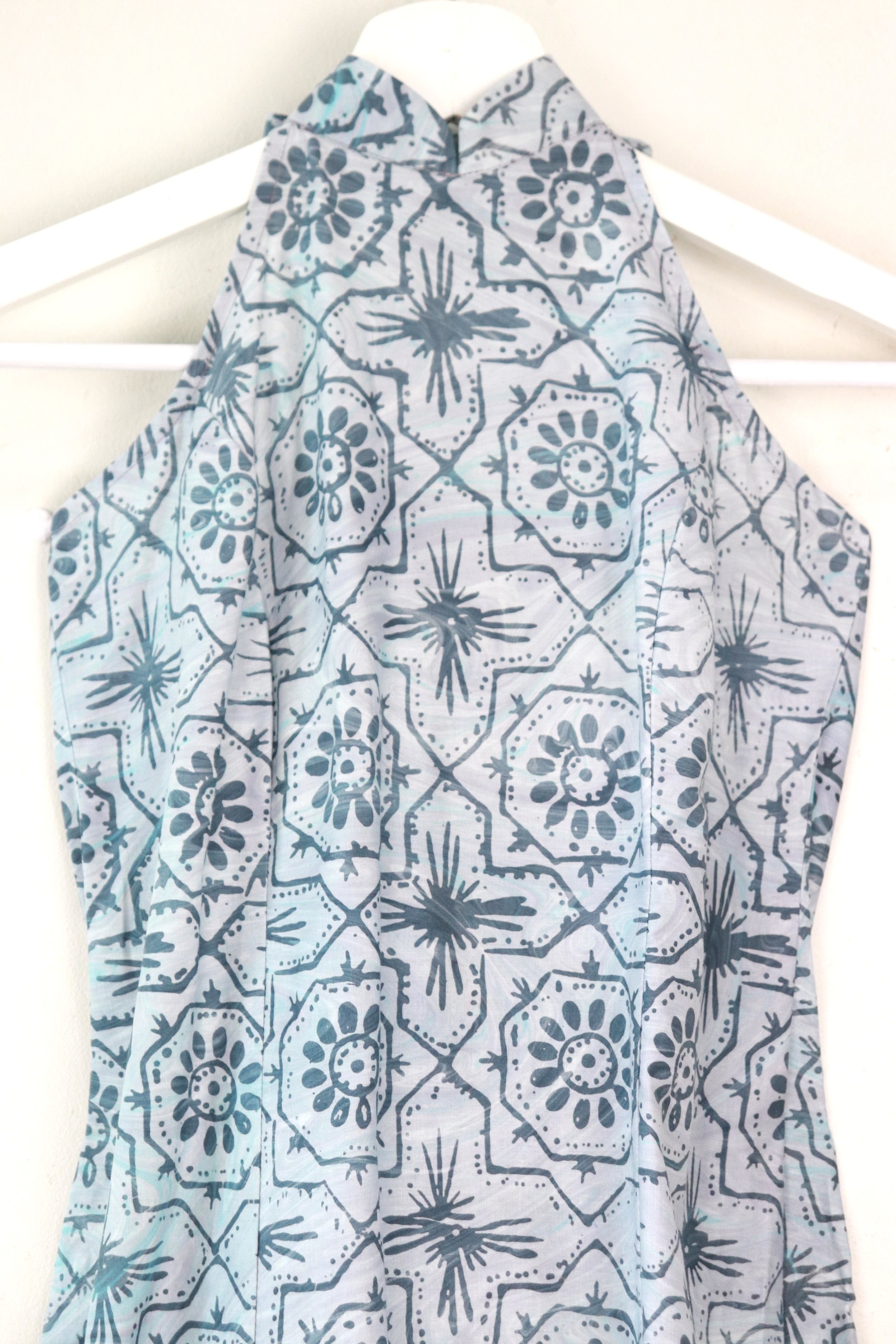 Halter Batik Dress -  Aqua Li  [ HandMade ] 