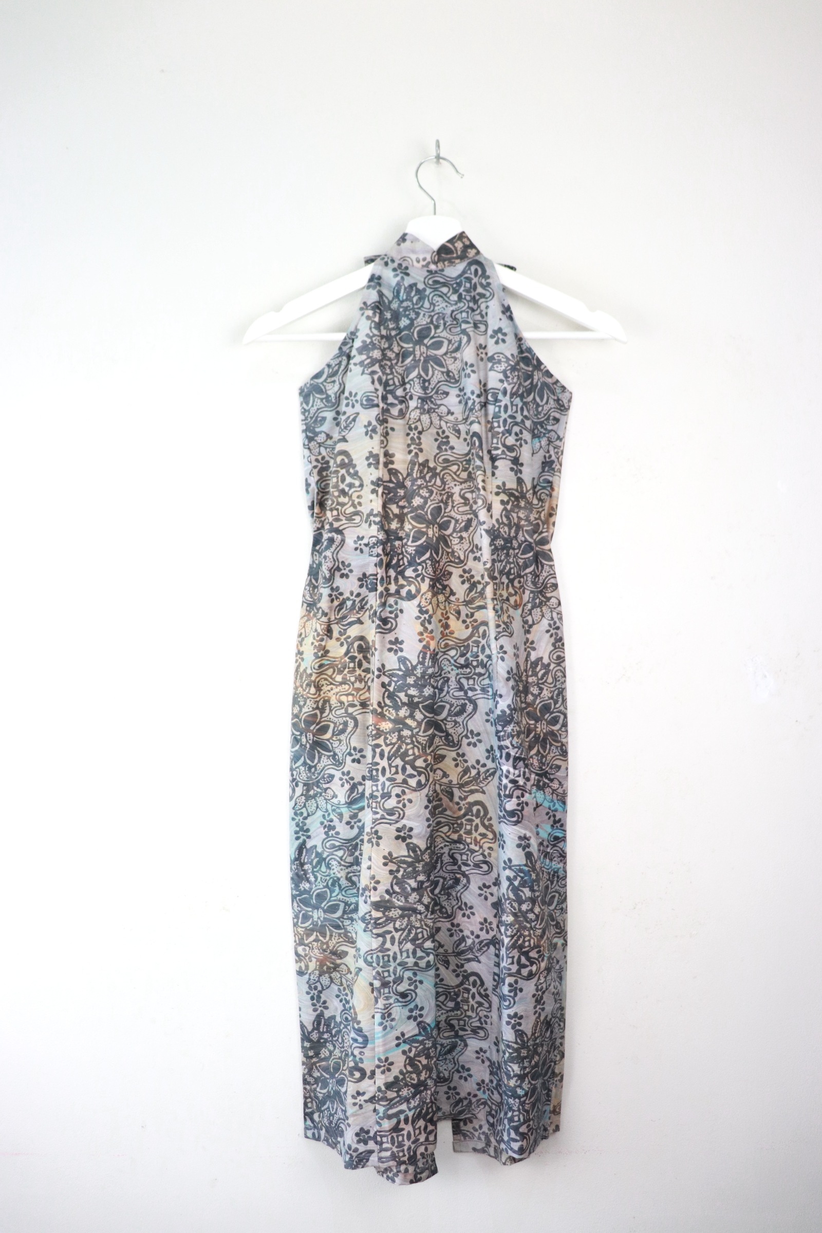 Halter Batik Dress - Mist Wu  [ HandMade ] [ S ]