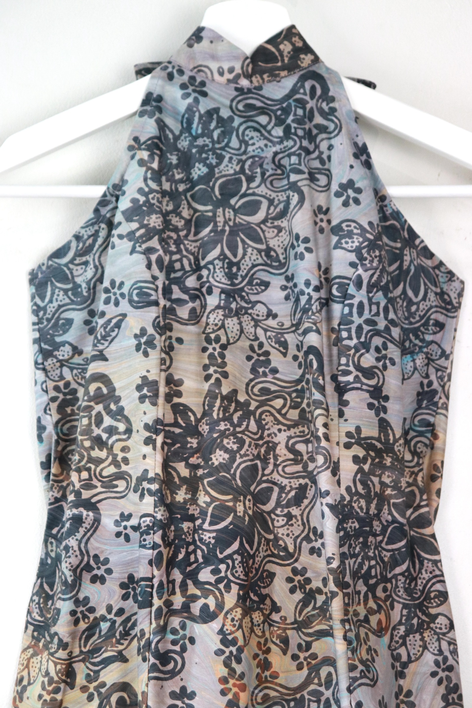 Halter Batik Dress - Mist Wu  [ HandMade ] [ S ]