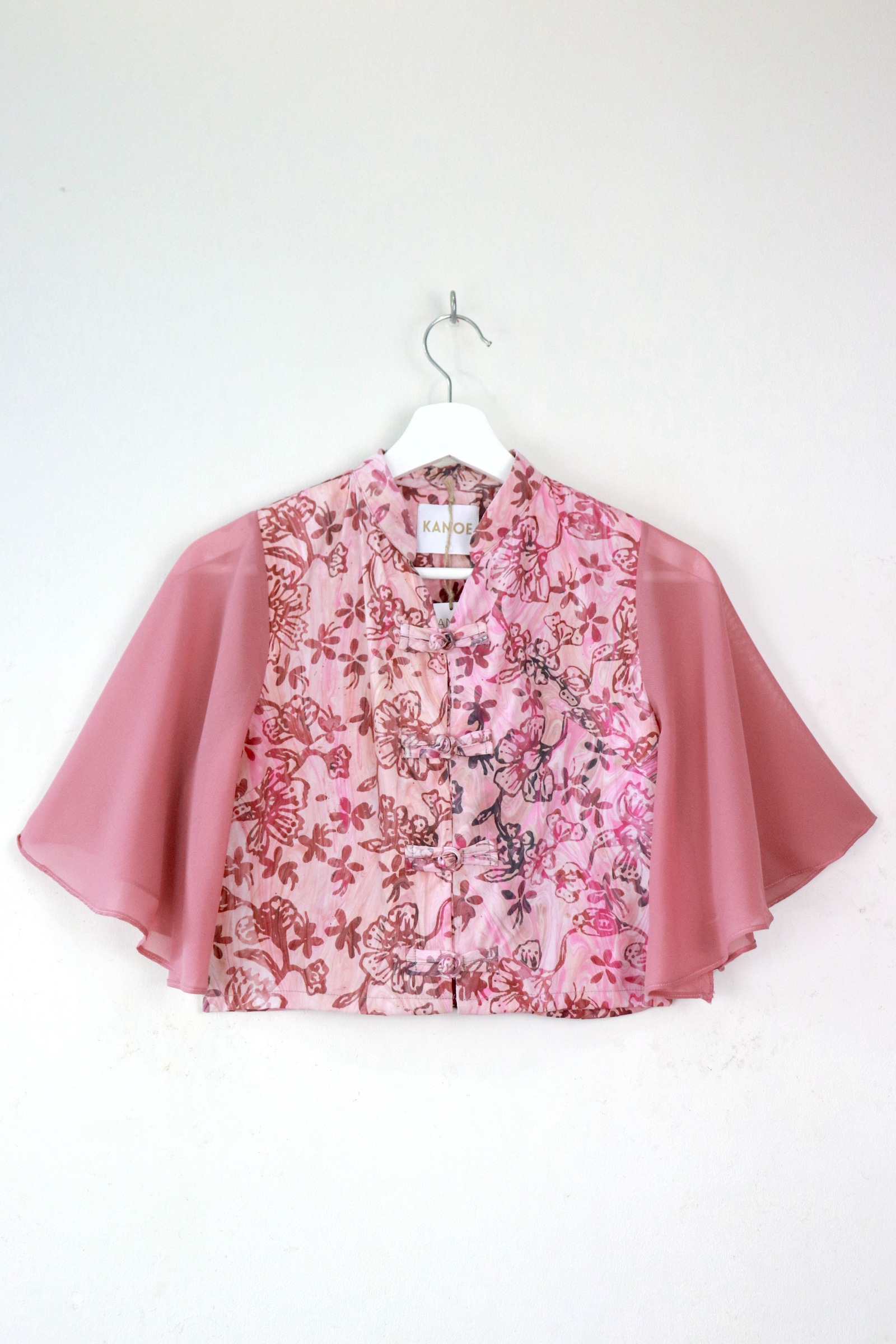 Sheer Sleeve Batik Top - Xi Yi [ Handmade ] [ S ]