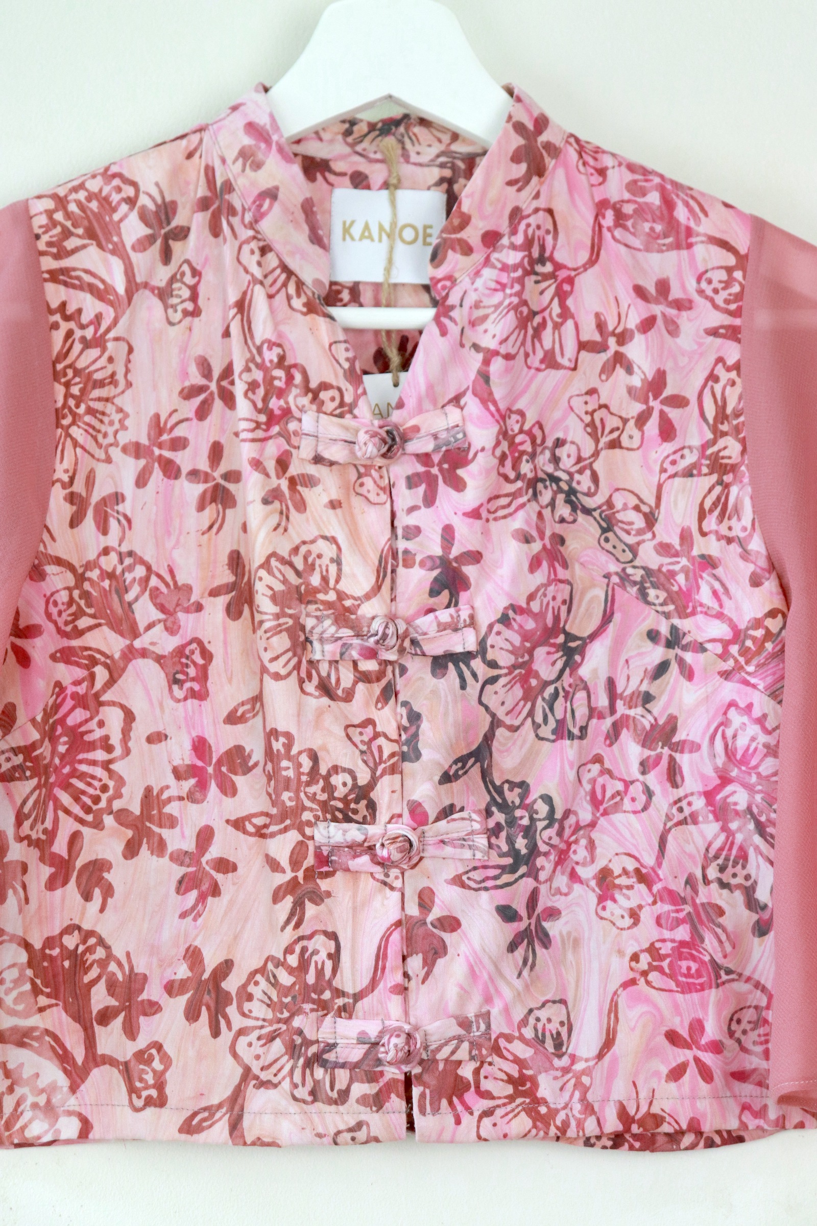 Sheer Sleeve Batik Top - Xi Yi [ Handmade ] [ S ]