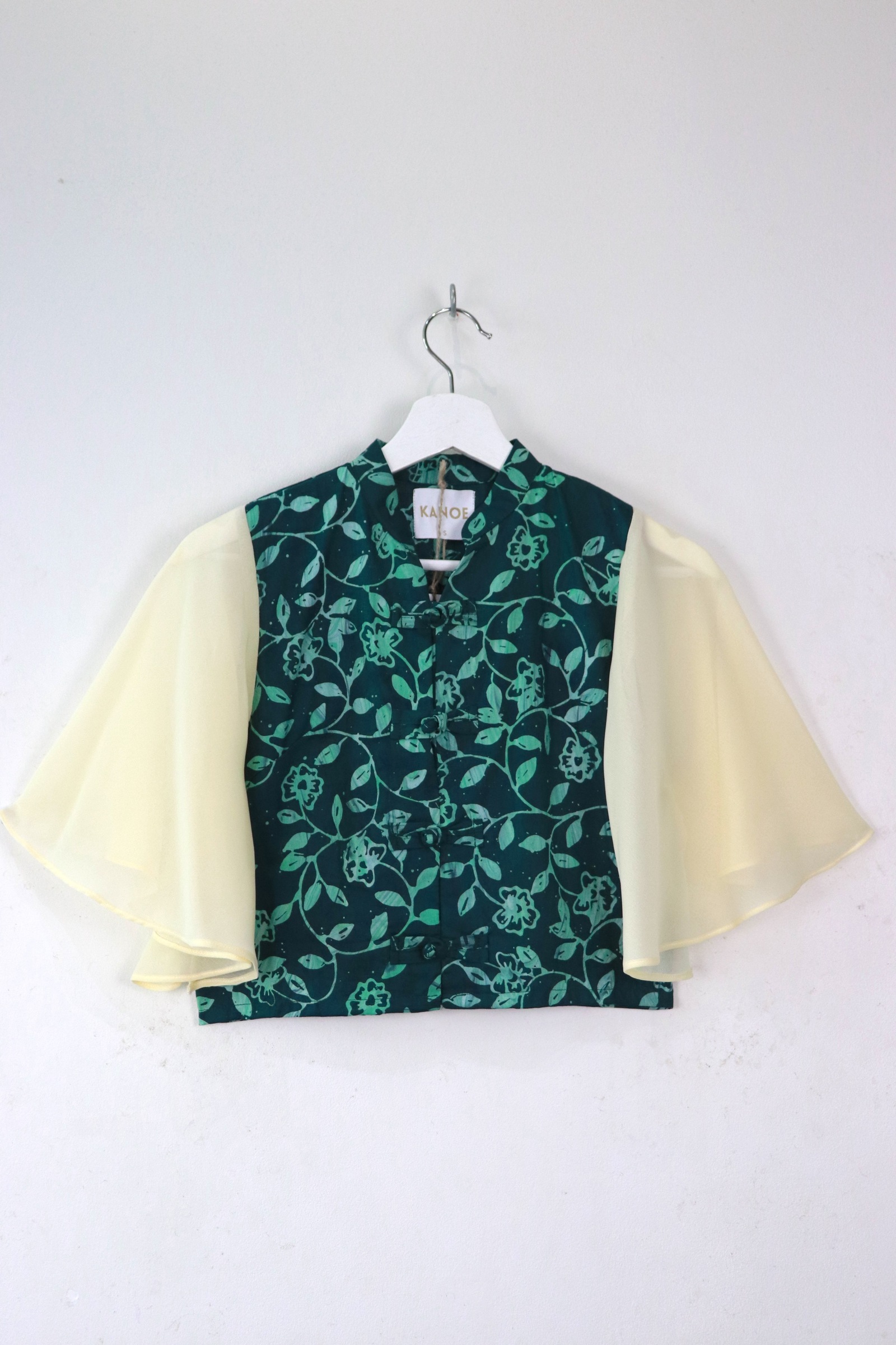 Sheer Sleeve Batik Top - Shu Yi [ Handmade ] [ S ]
