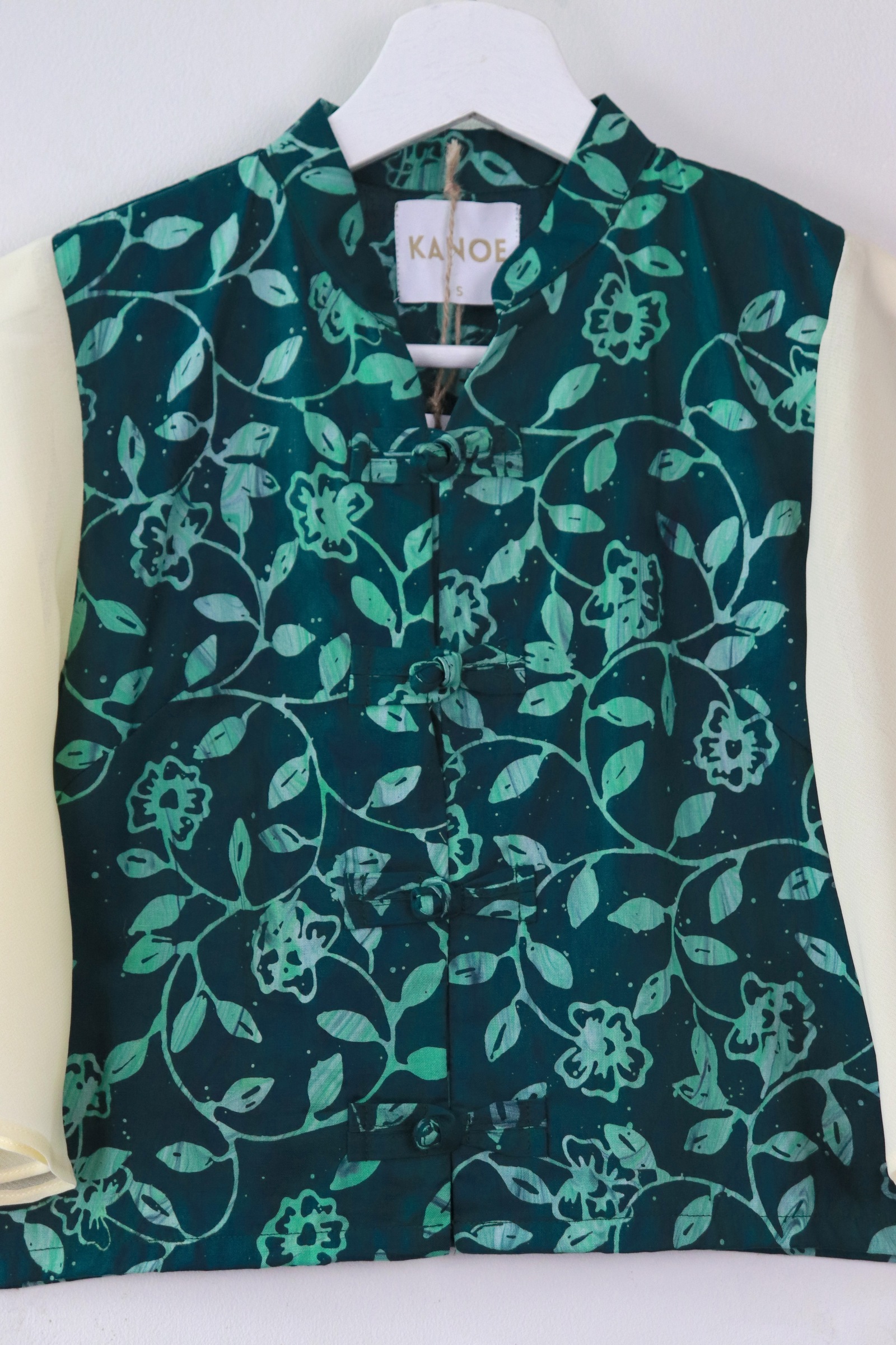 Sheer Sleeve Batik Top - Shu Yi [ Handmade ] [ S ]
