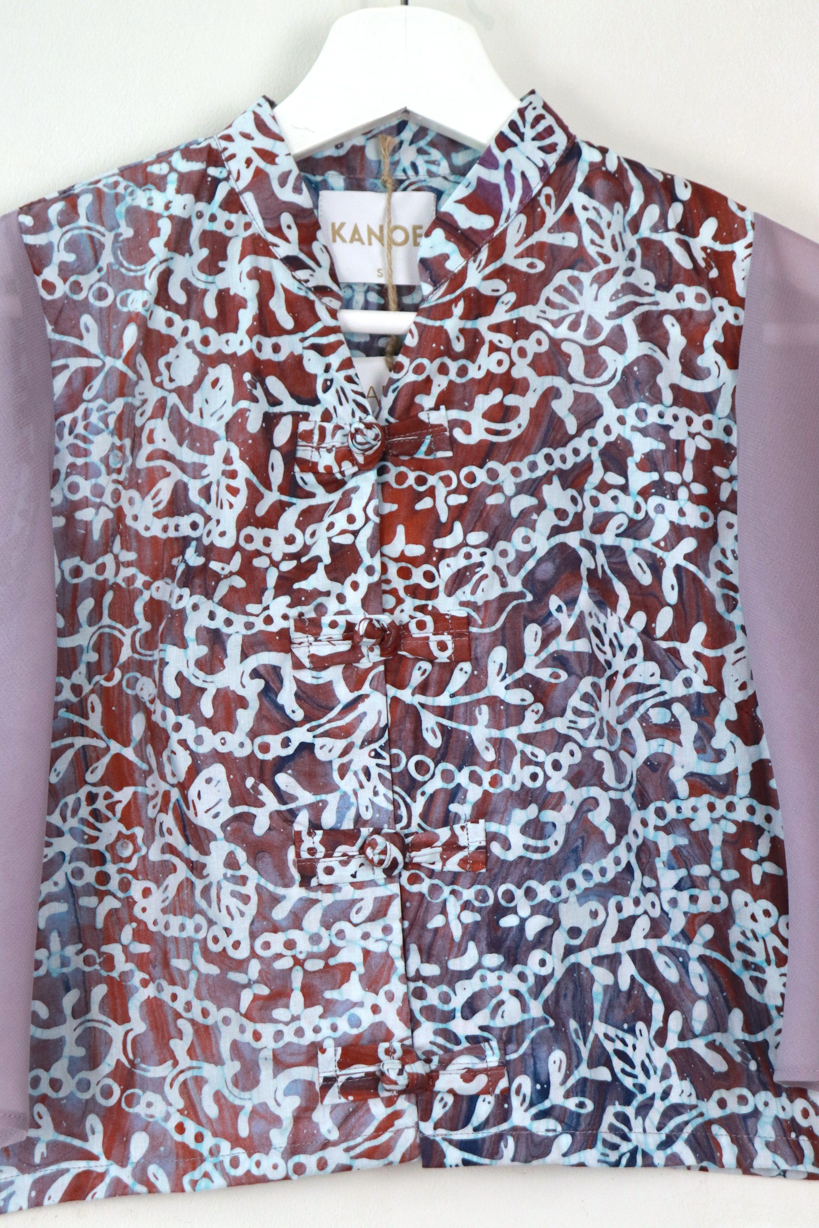 Sheer Sleeve Batik Top - Yu Meng [ Handmade ] [ S ]
